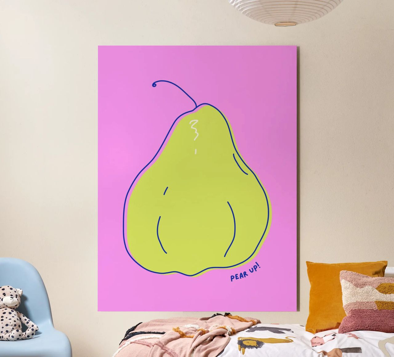 Pear up! - Grafische Birne in Knallfarben alluminio dibond da Ohkimiko