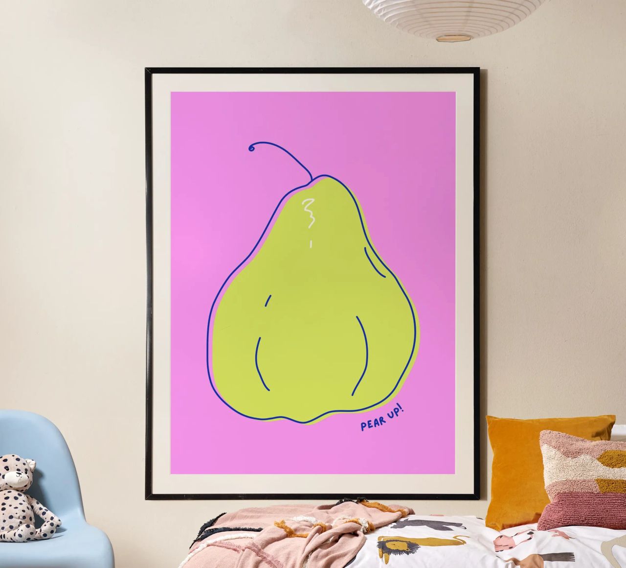 Pear up! - Grafische Birne in Knallfarben carta hahnemühle da Ohkimiko