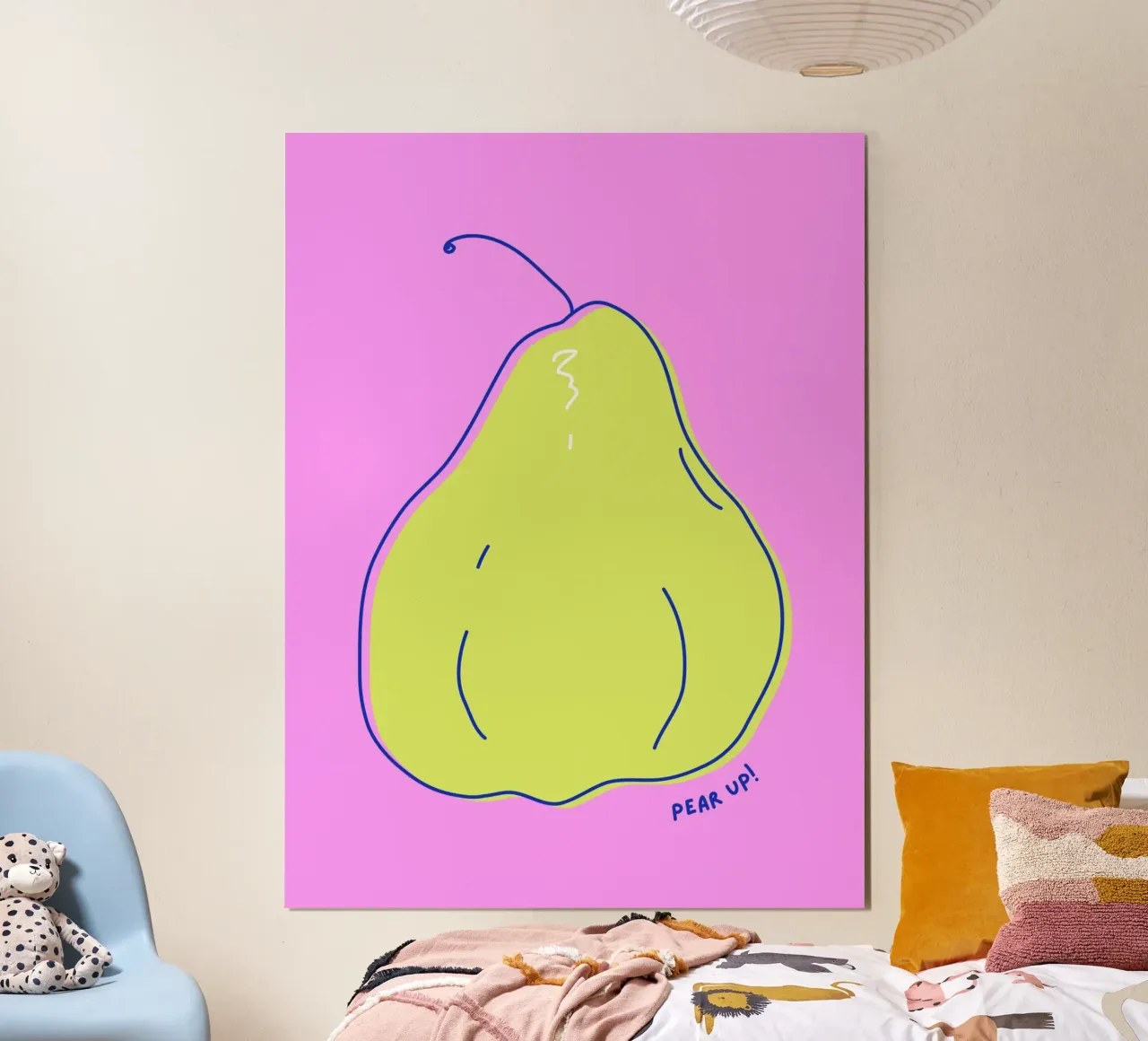 Pear up! - Grafische Birne in Knallfarben carta hahnemühle da Ohkimiko