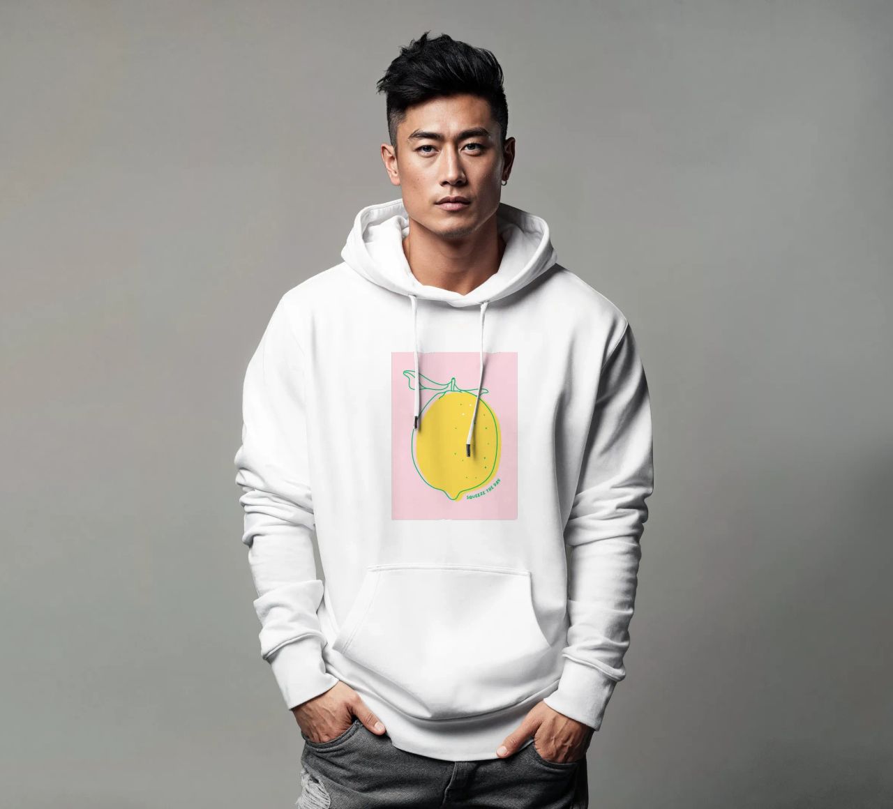 Squeeze the day - Grafische Zitrone felpa con cappuccio da Ohkimiko