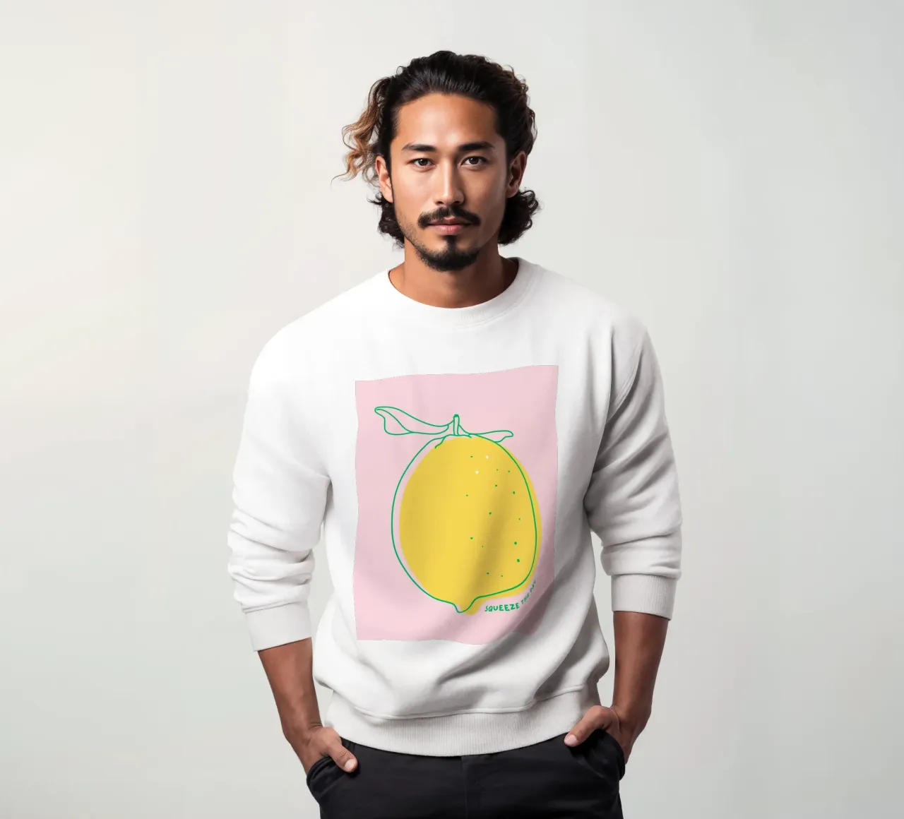 Squeeze the day - Grafische Zitrone sweatshirt by Ohkimiko