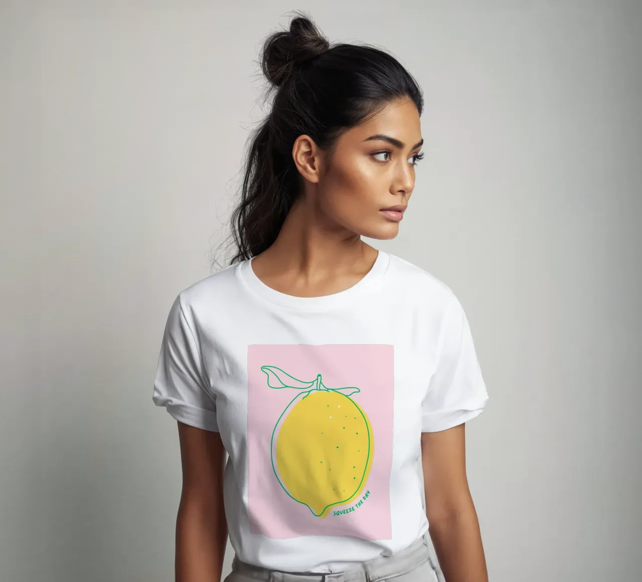 Squeeze the day - Grafische Zitrone T-Shirt von Ohkimiko