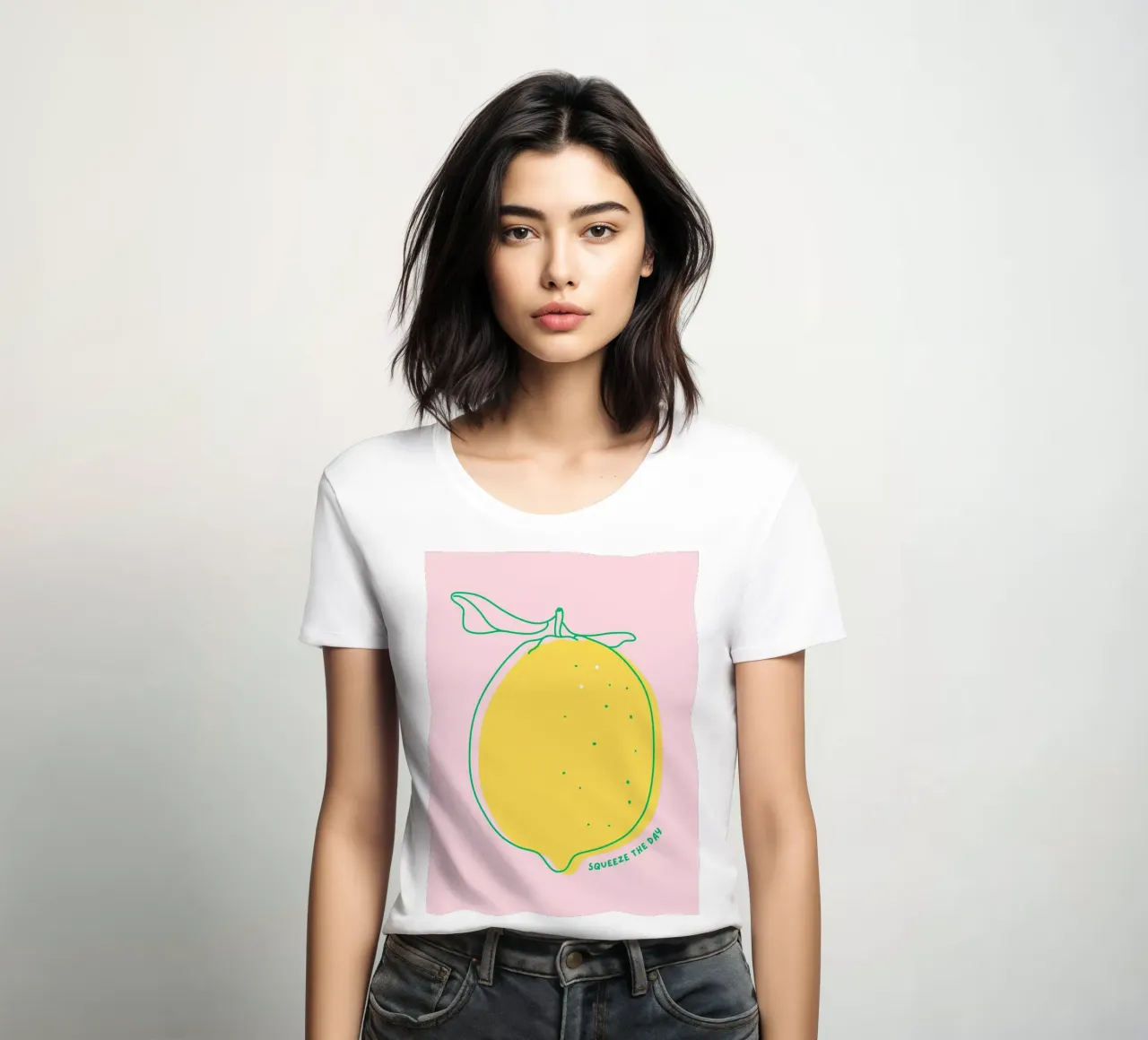 Squeeze the day - Grafische Zitrone t-shirt da donna da Ohkimiko