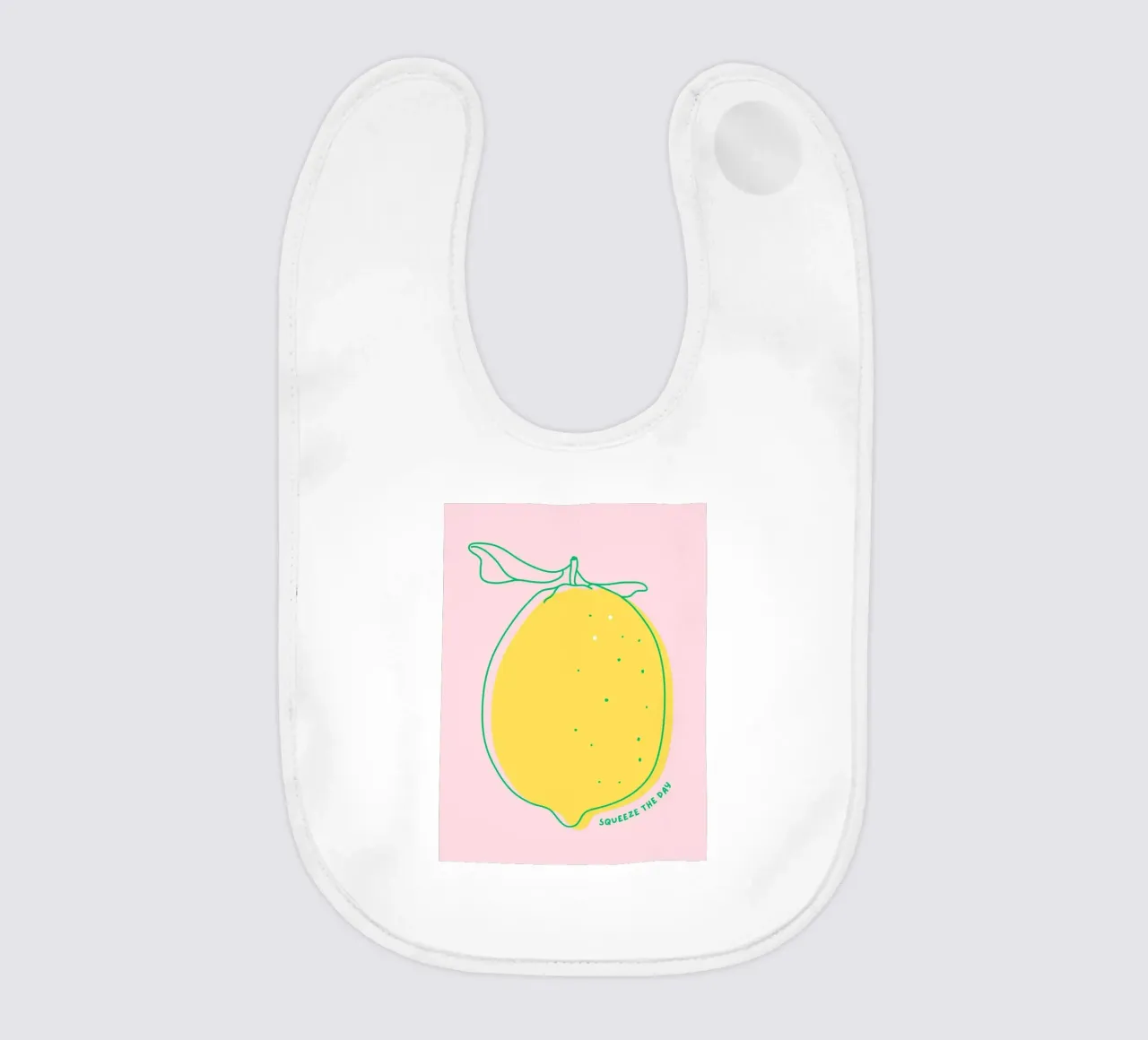 Squeeze the day - Grafische Zitrone baby slabbetje van Ohkimiko