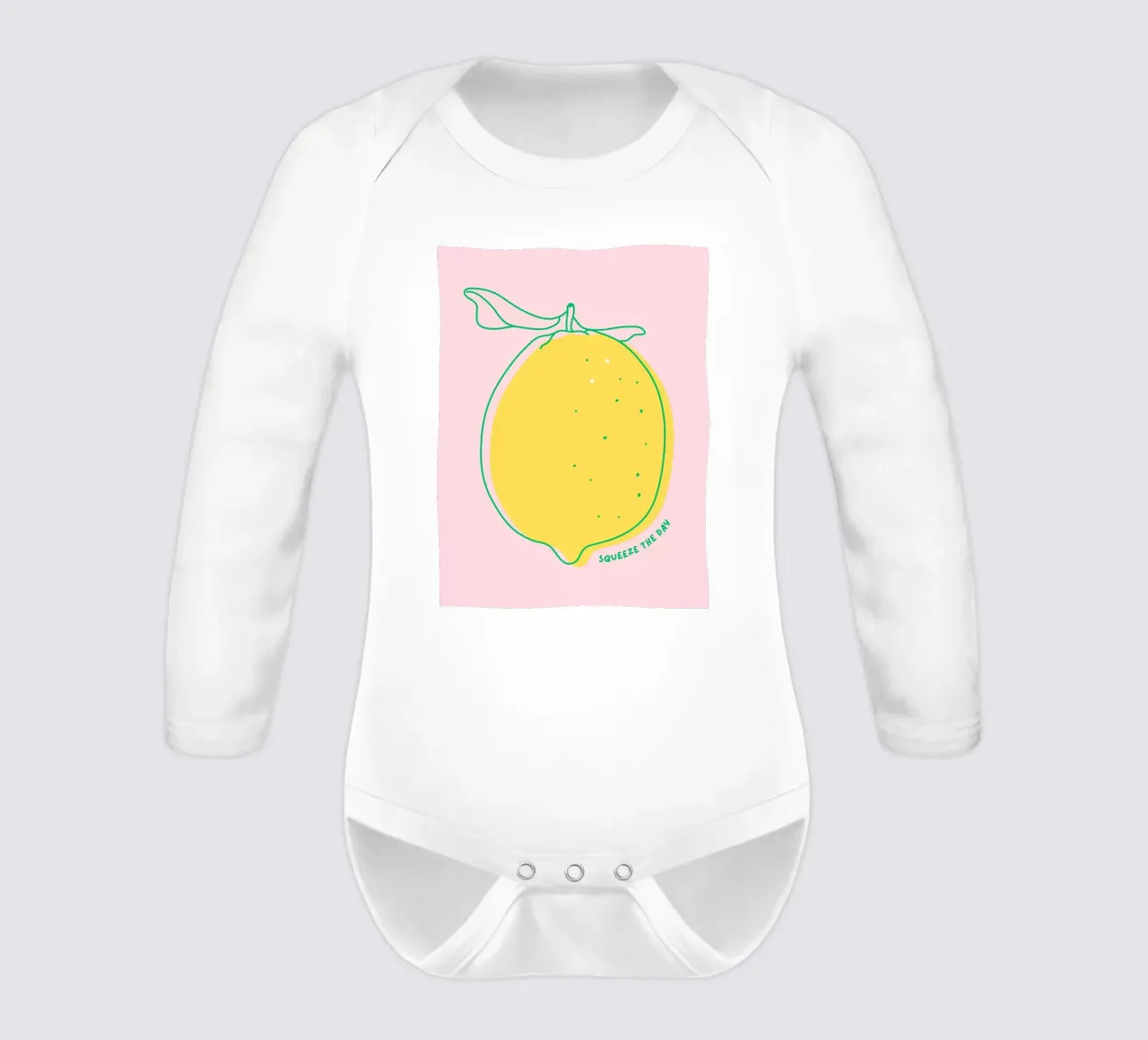 Squeeze the day - Grafische Zitrone body neonato maniche lunghe da Ohkimiko