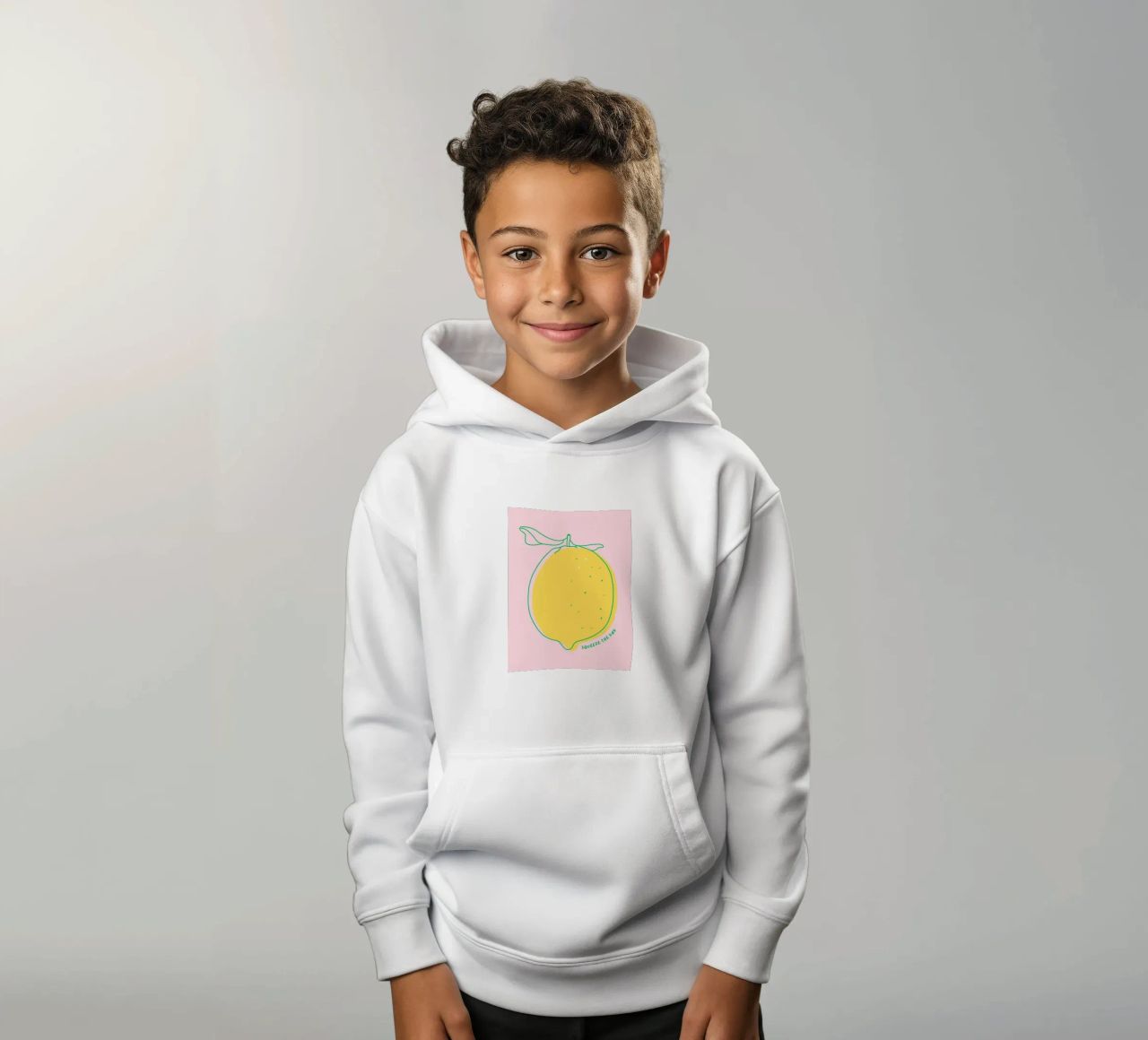 Squeeze the day - Grafische Zitrone felpa bambino con cappuccio da Ohkimiko