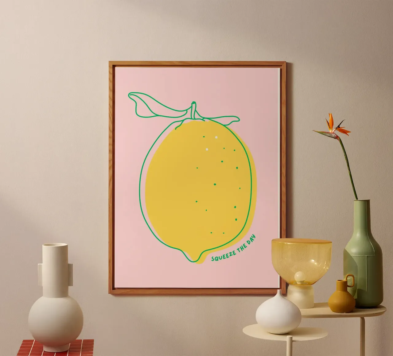 Squeeze the day - Grafische Zitrone alu dibond de Ohkimiko