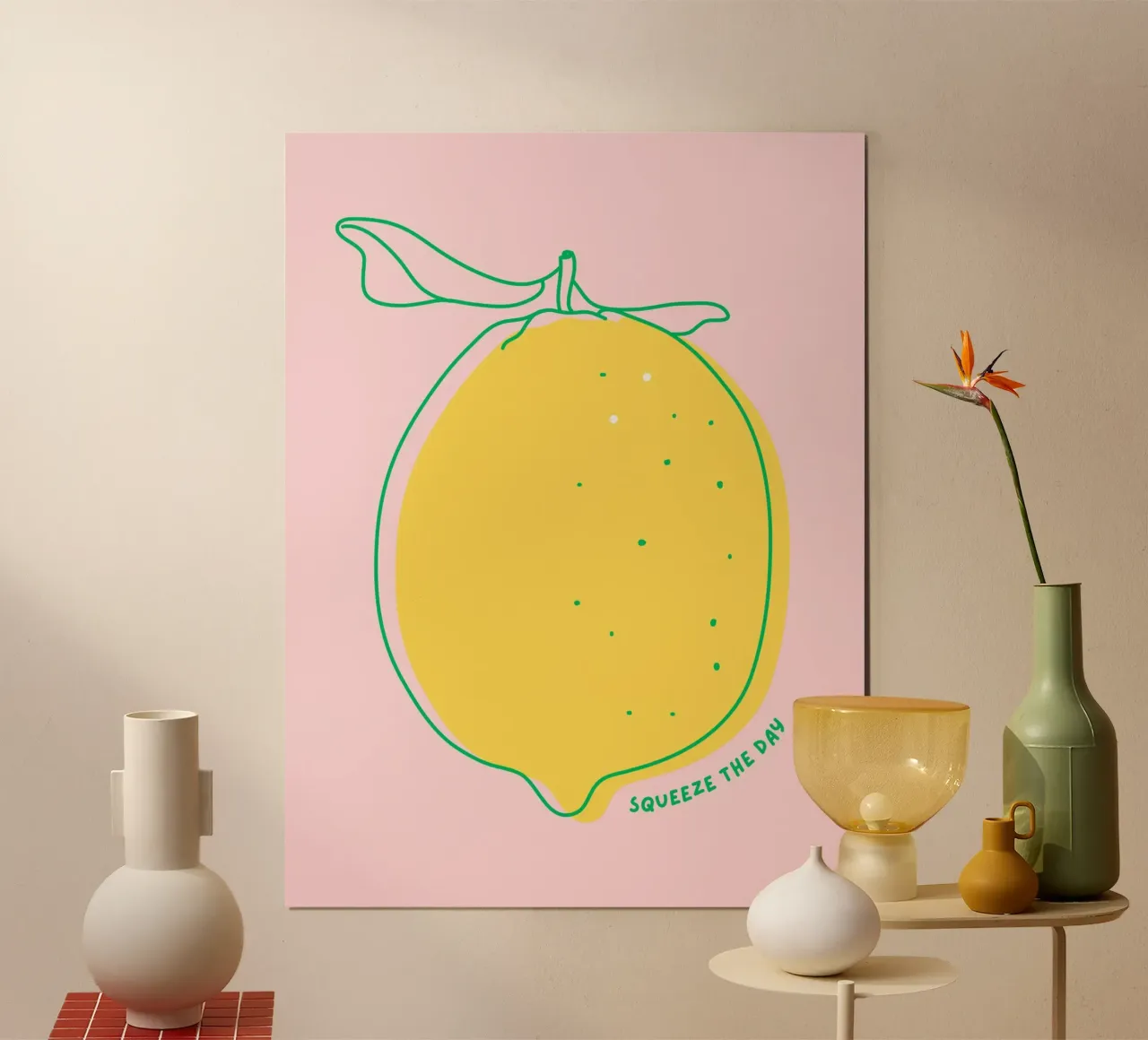 Squeeze the day - Grafische Zitrone poster de Ohkimiko