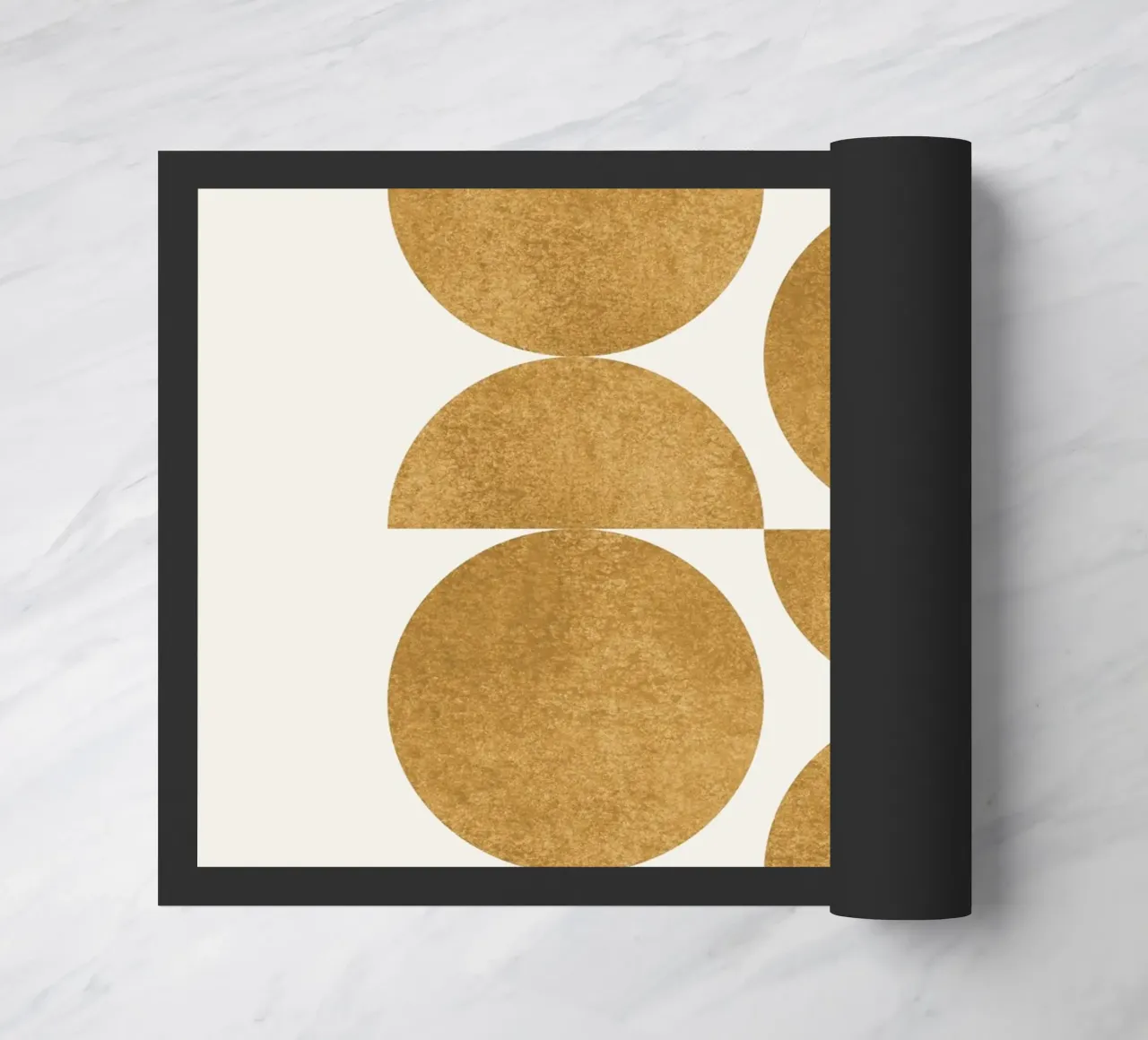 Motif rétro scandinave - Or jaune paillasson de MoonlightPrint