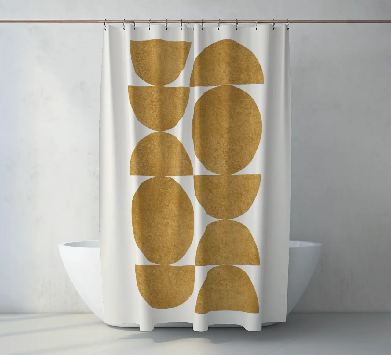 Motif rétro scandinave - Or jaune rideau de douche de MoonlightPrint