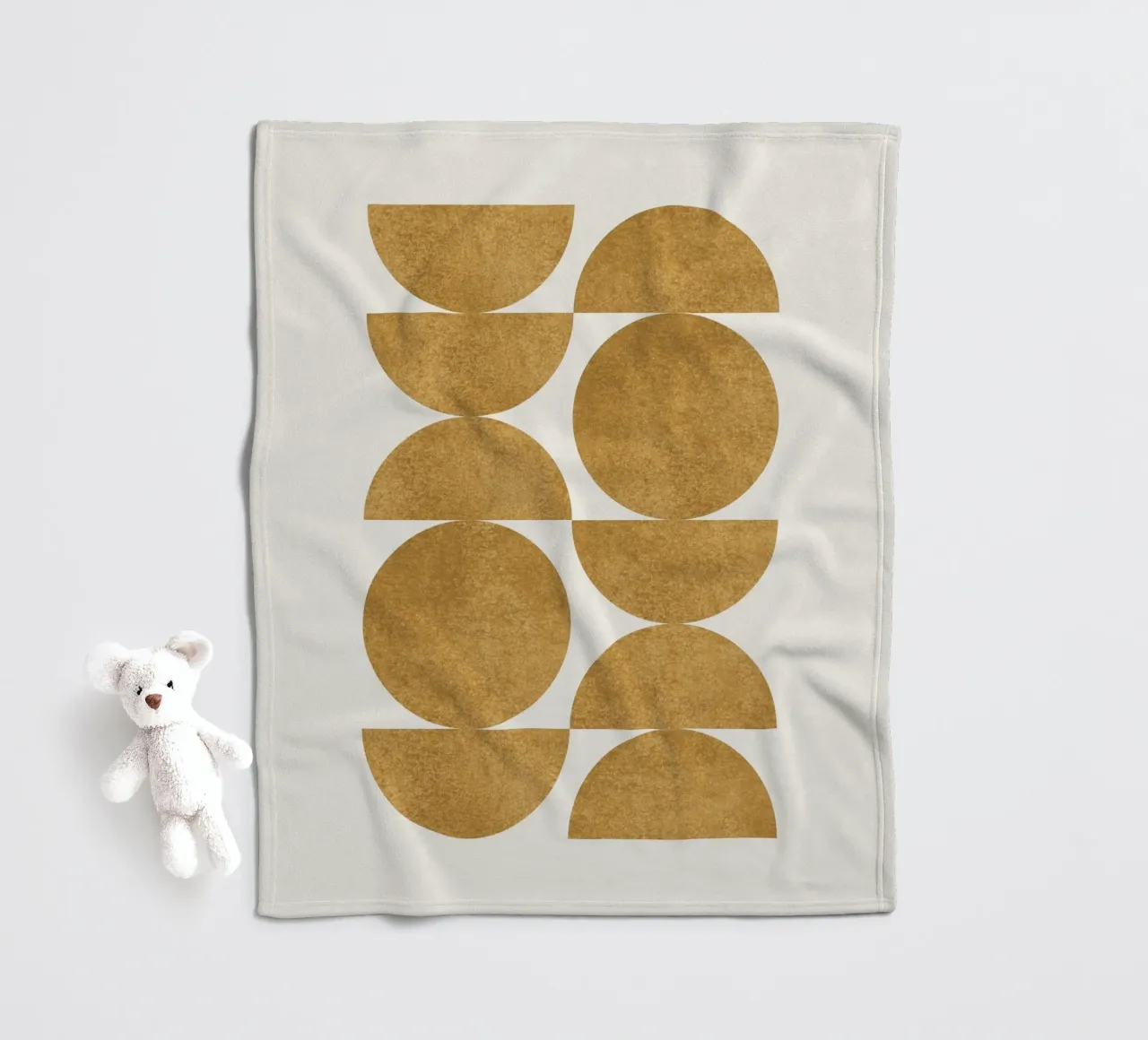 Retro Scandinavian Pattern - Yellow Gold fleece blanket by MoonlightPrint