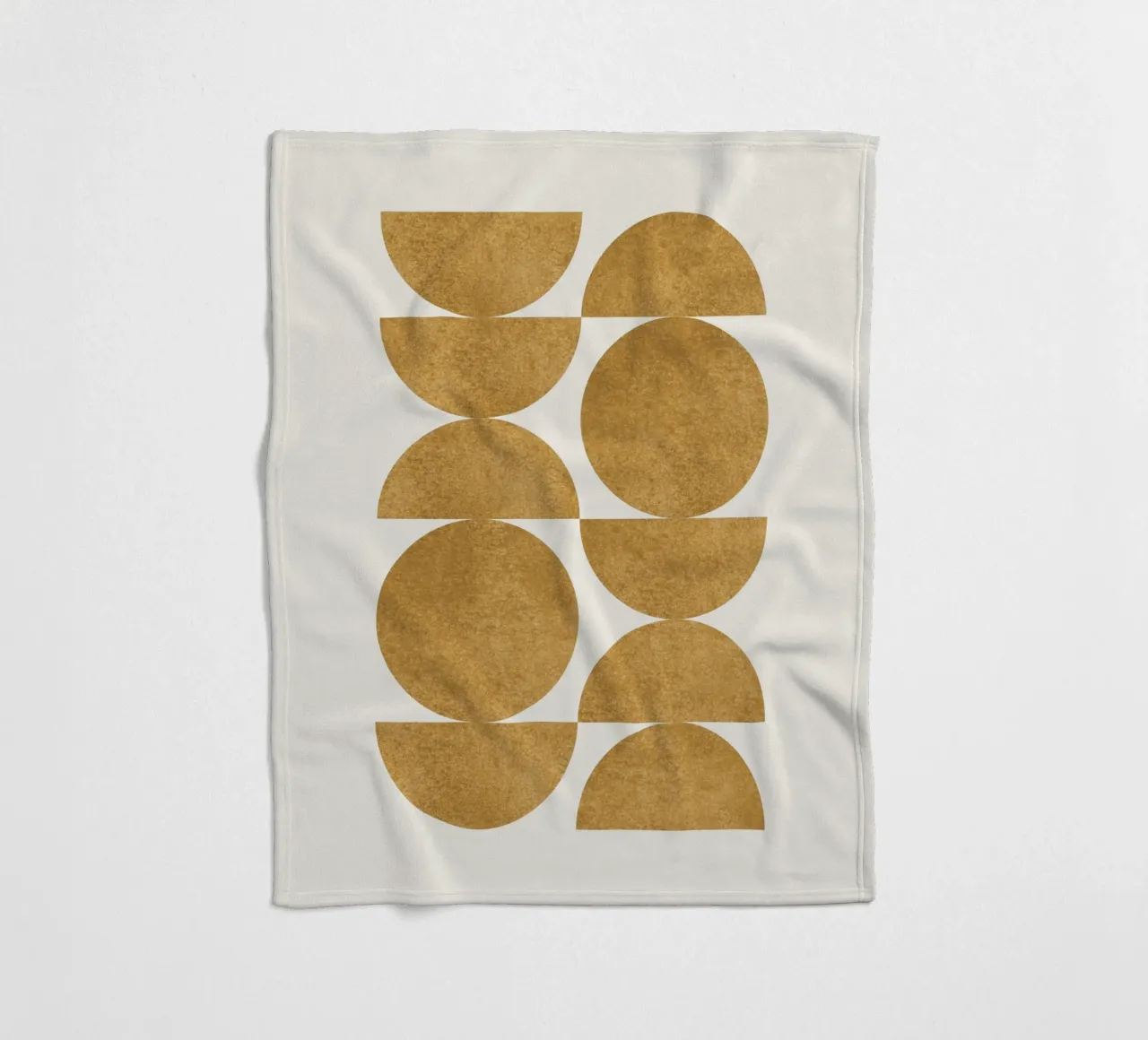 Retro Scandinavian Pattern - Yellow Gold fleece blanket by MoonlightPrint
