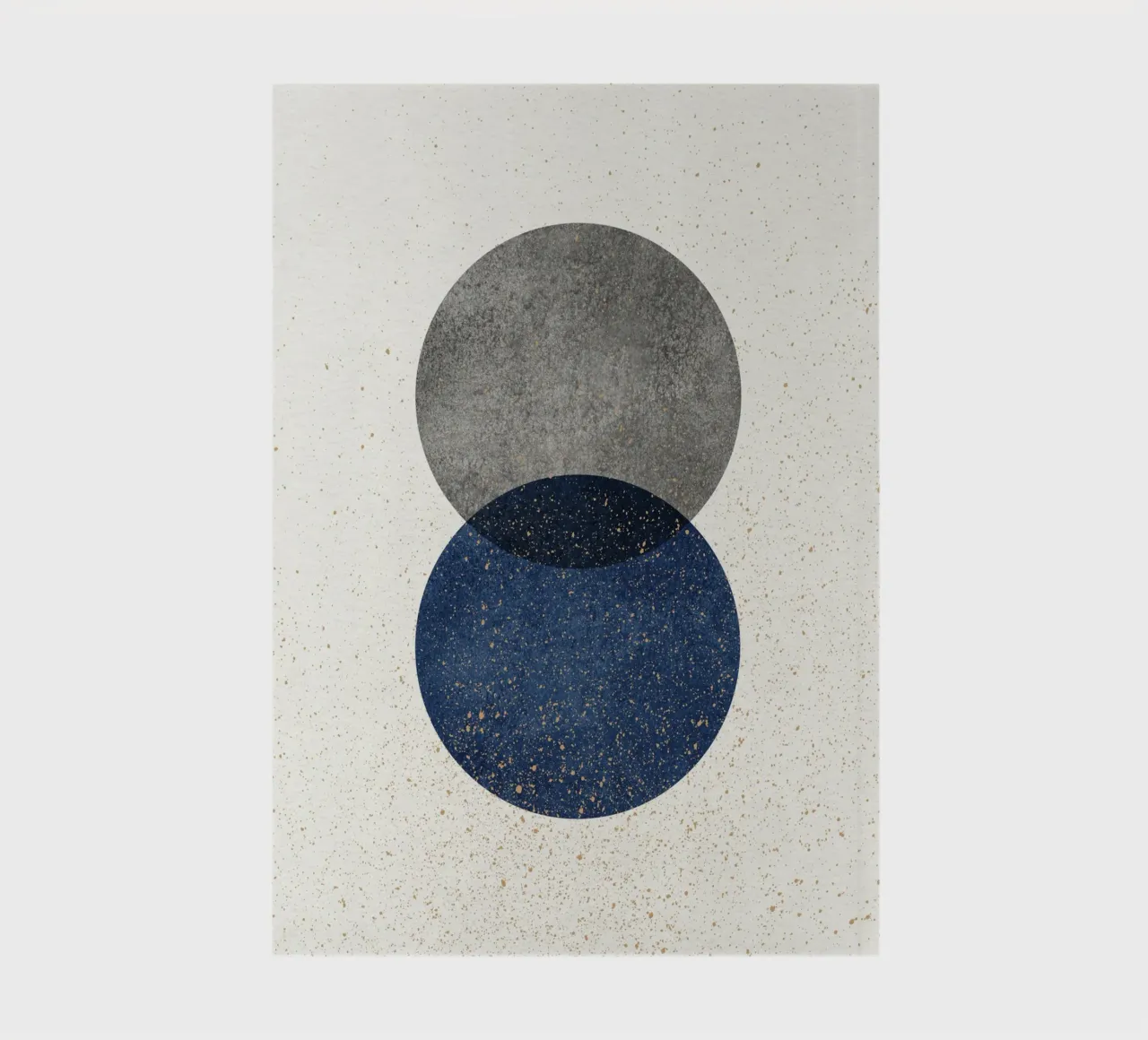 2 Circles Abstract - Grey Navy notebook by MoonlightPrint