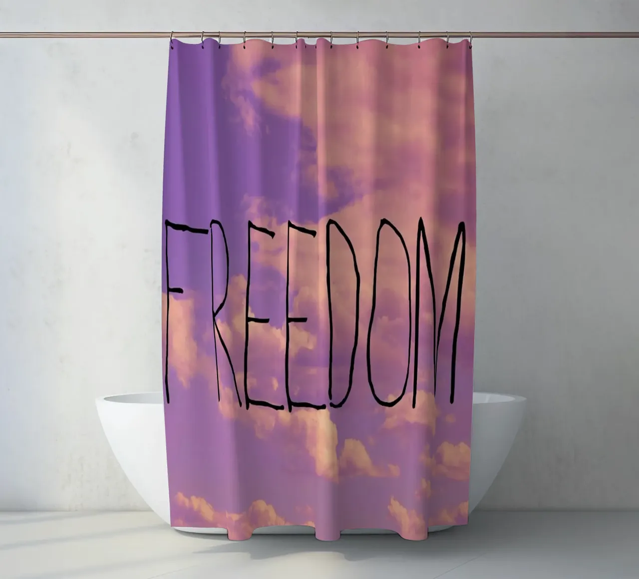 Freedom shower curtain by Vintage Skies