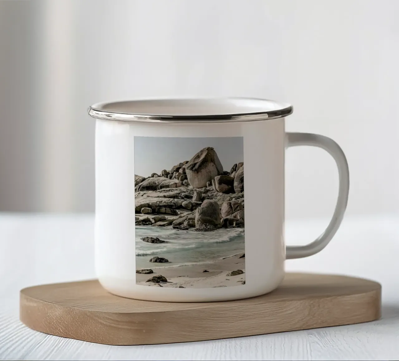 Champagne Beach tazza in smalto da Shot By Clint