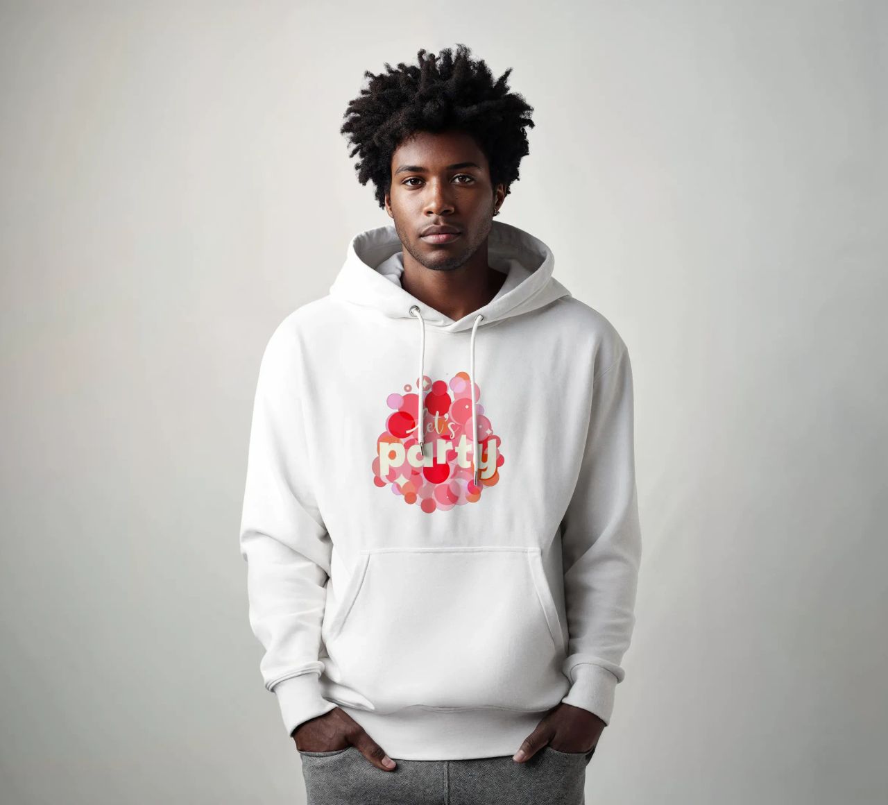 Pink Confetti Vibes - Impresión Let's Party sudadera con capucha de showmemars