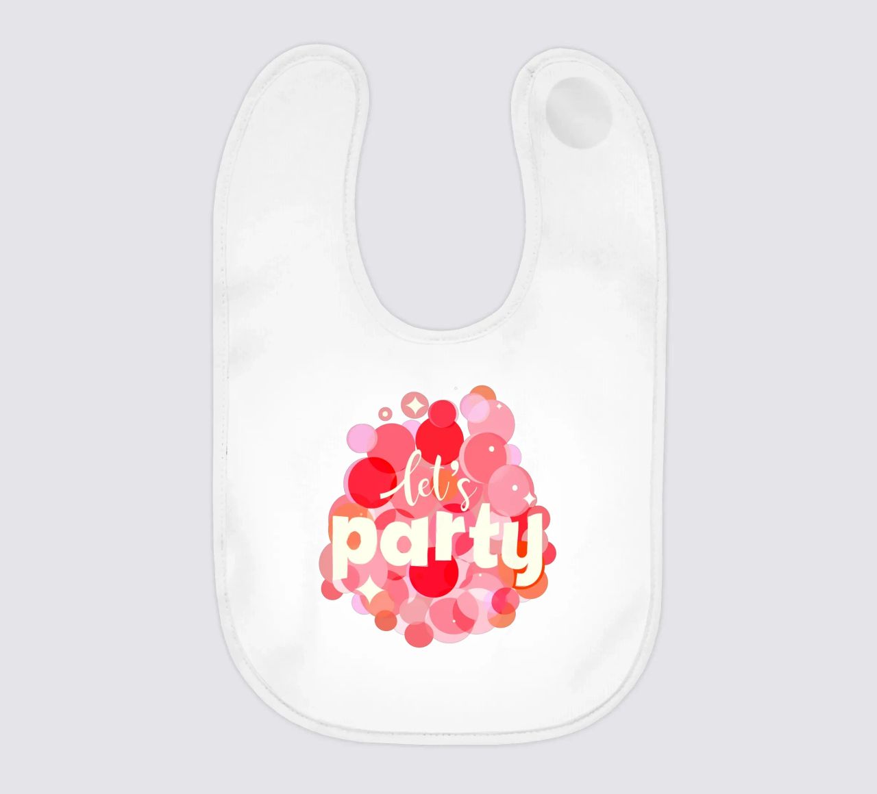 Pink Confetti Vibes – Let’s Party Print bavaglino da showmemars