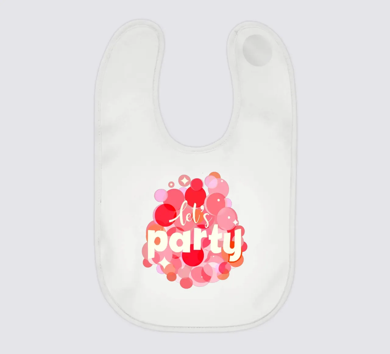 Pink Confetti Vibes – Let’s Party Print bavaglino da showmemars