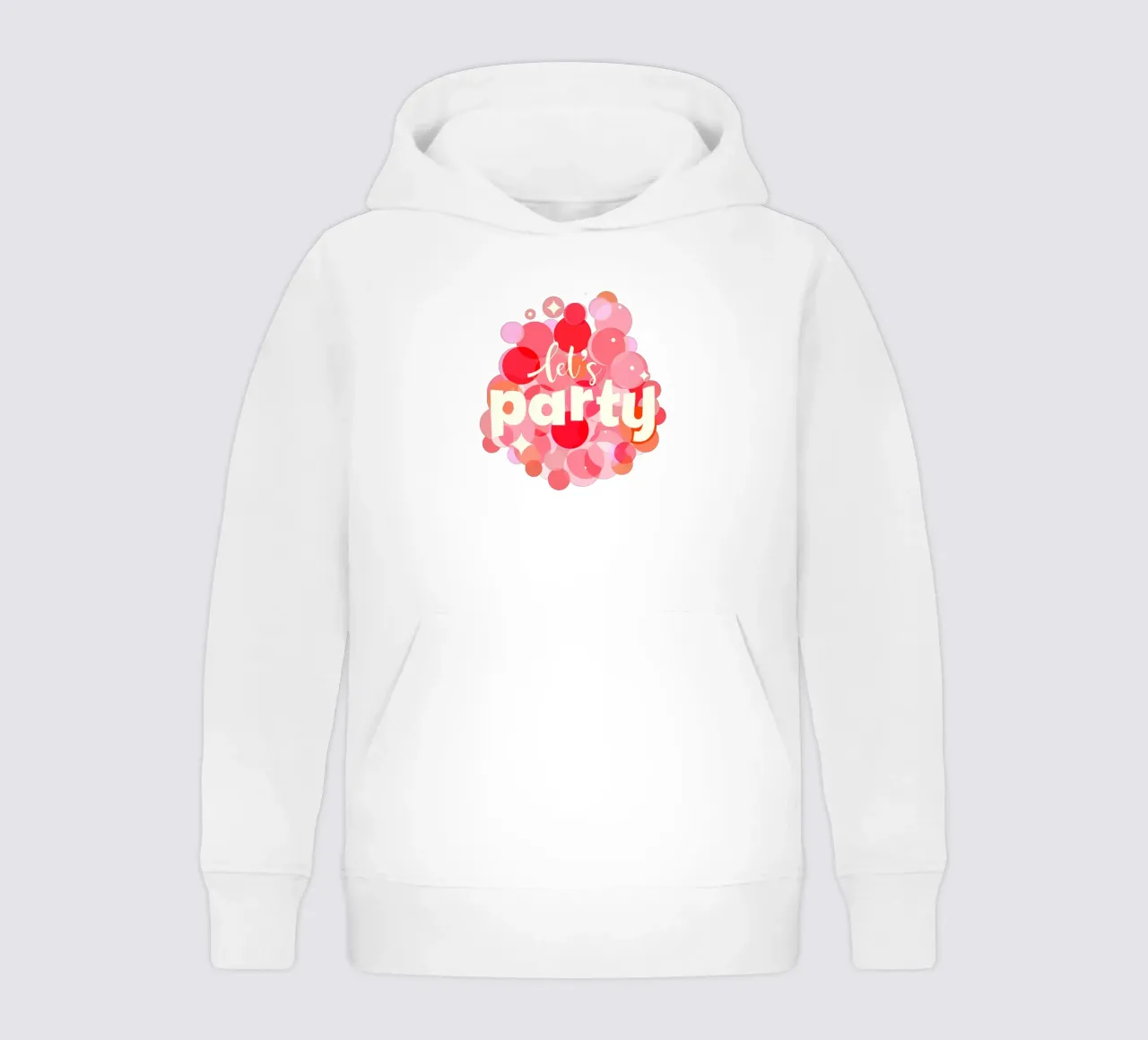 Pink Confetti Vibes – Let’s Party Print felpa bambino con cappuccio da showmemars