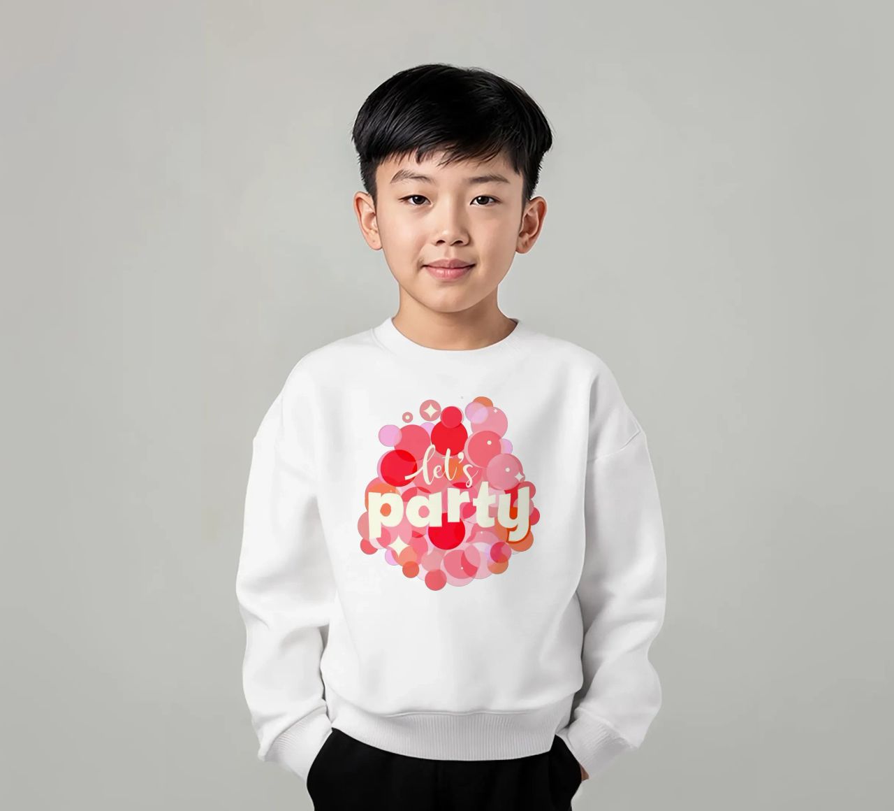 Pink Confetti Vibes - Impresión Let's Party sudadera para niño de showmemars