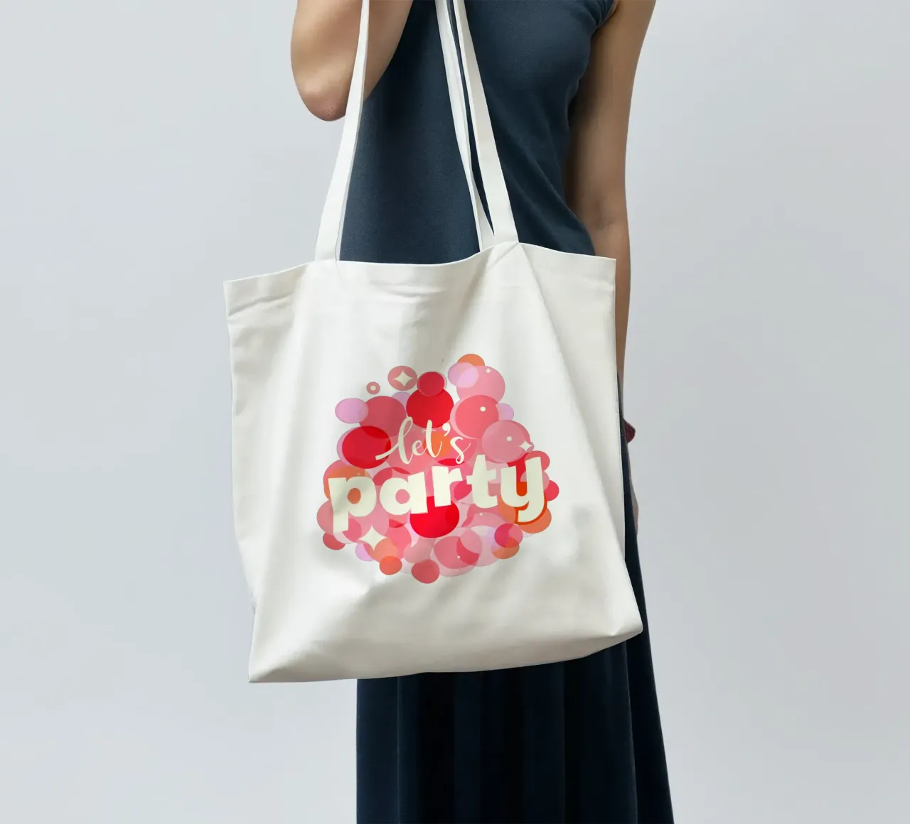 Pink Confetti Vibes – Let’s Party Print borsa in juta da showmemars