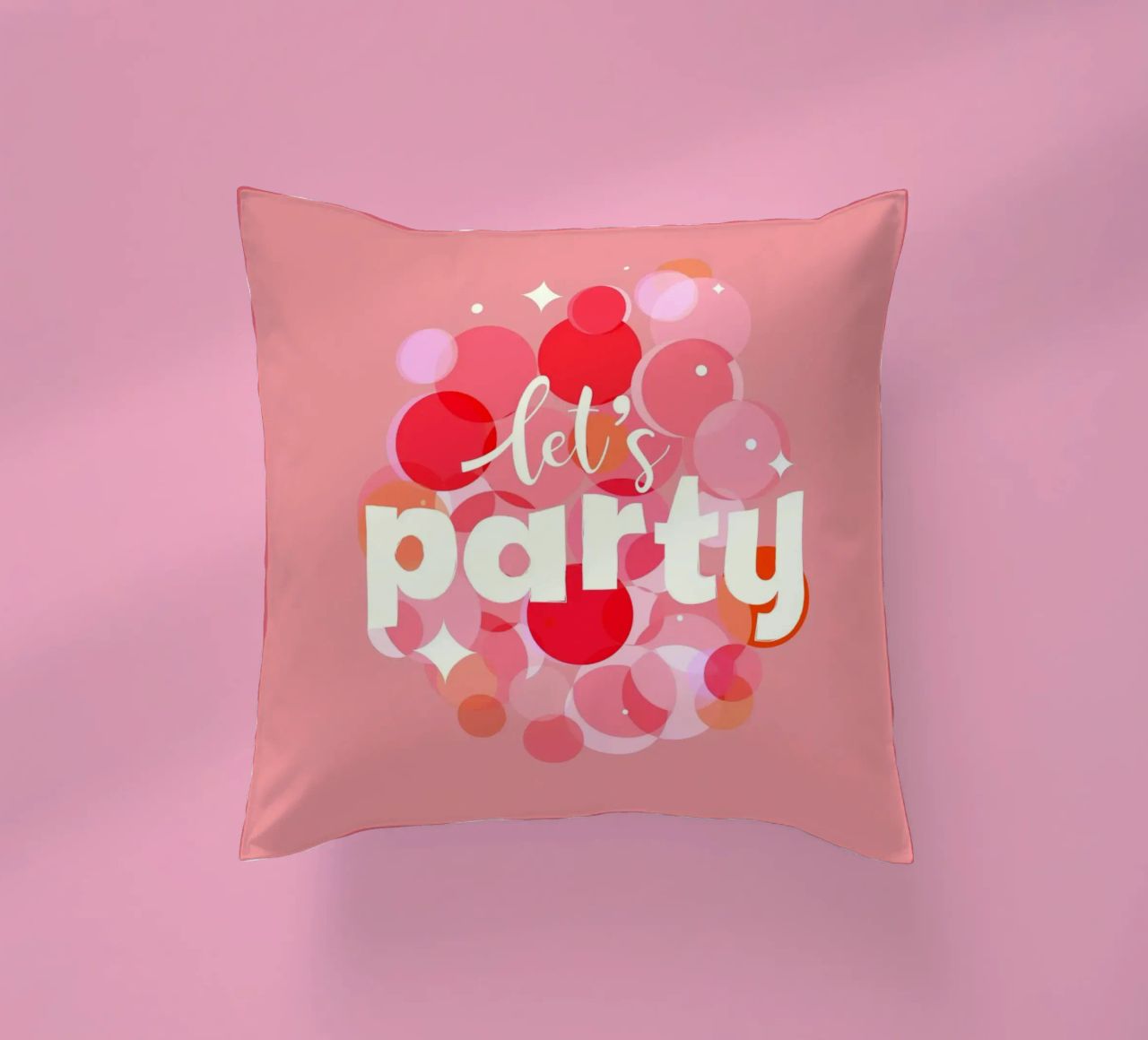 Pink Confetti Vibes – Let’s Party Print cuscino da showmemars