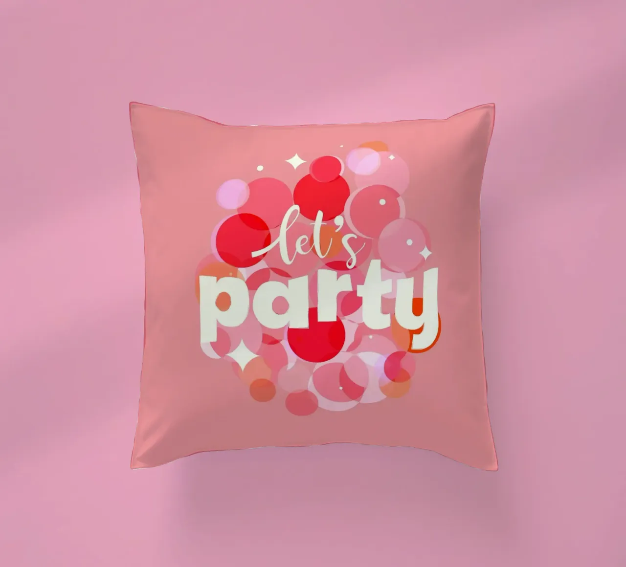 Pink Confetti Vibes - Impresión Let's Party cojín de showmemars