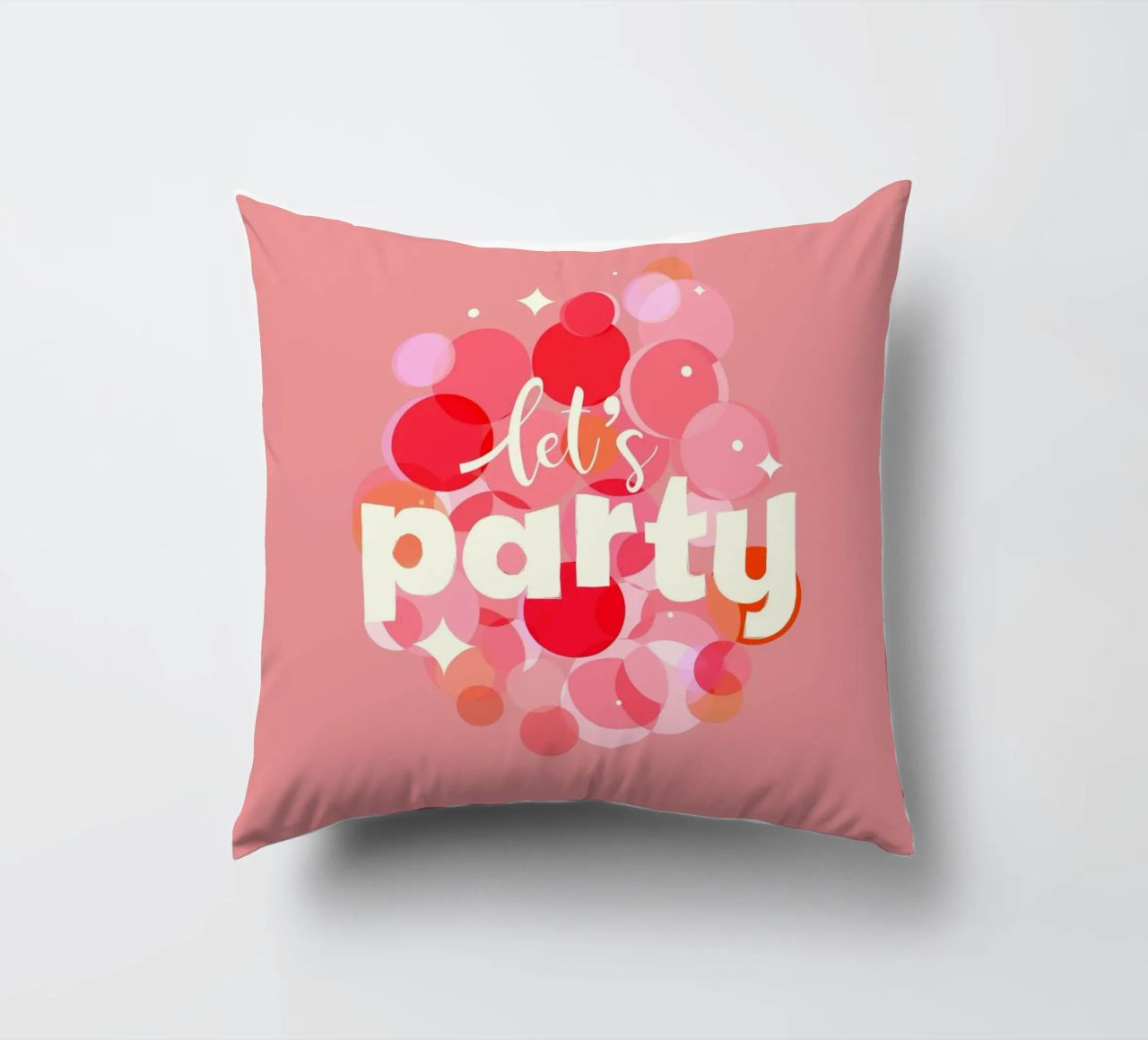 Pink Confetti Vibes – Let’s Party Print cuscino da showmemars