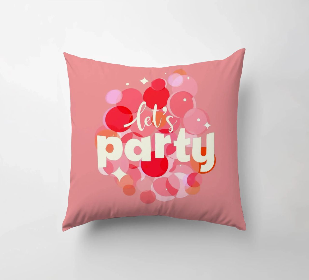 Pink Confetti Vibes – Let’s Party Print cuscino da showmemars