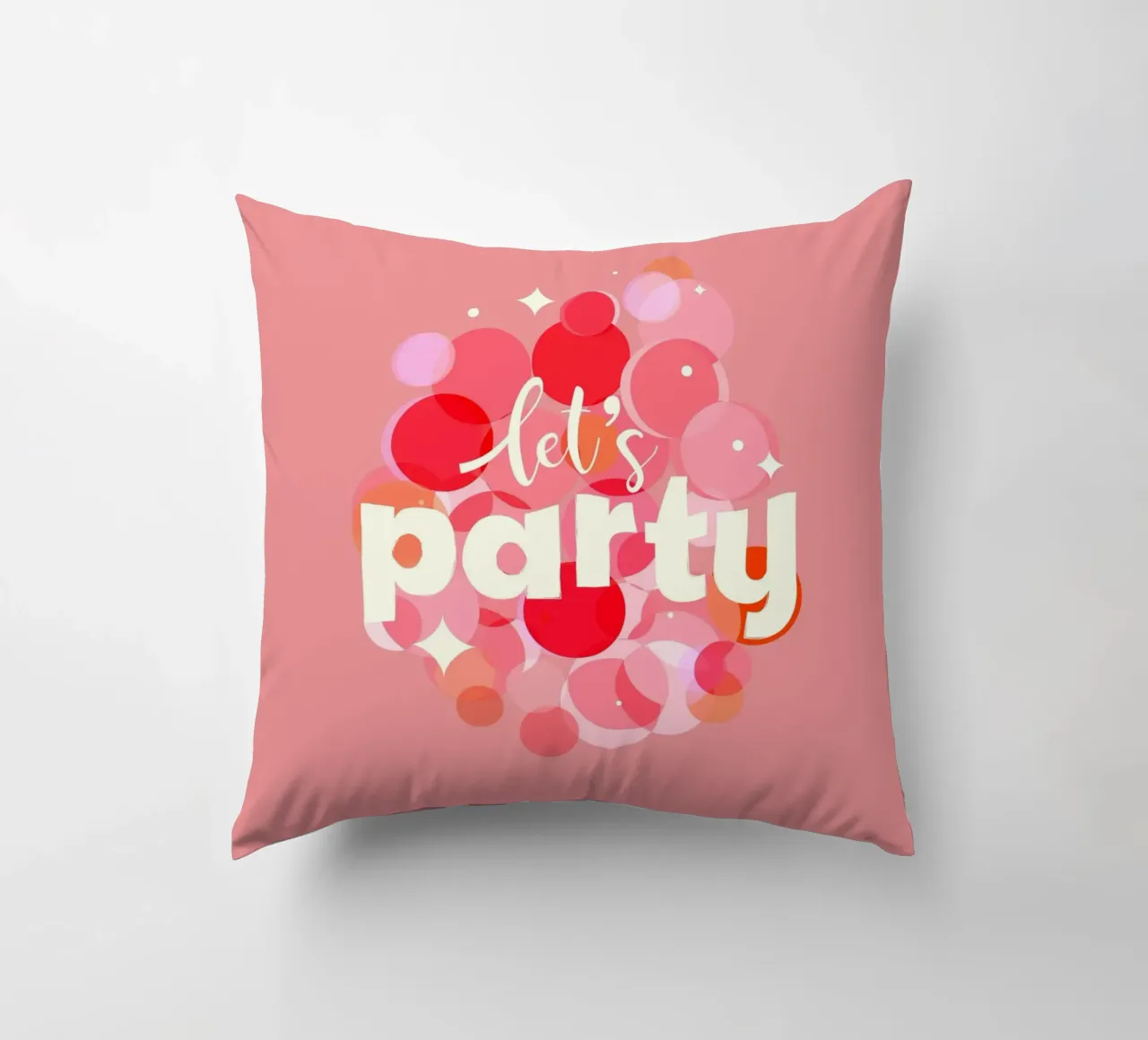 Pink Confetti Vibes - Let's Party Print decorative cushion by showmemars