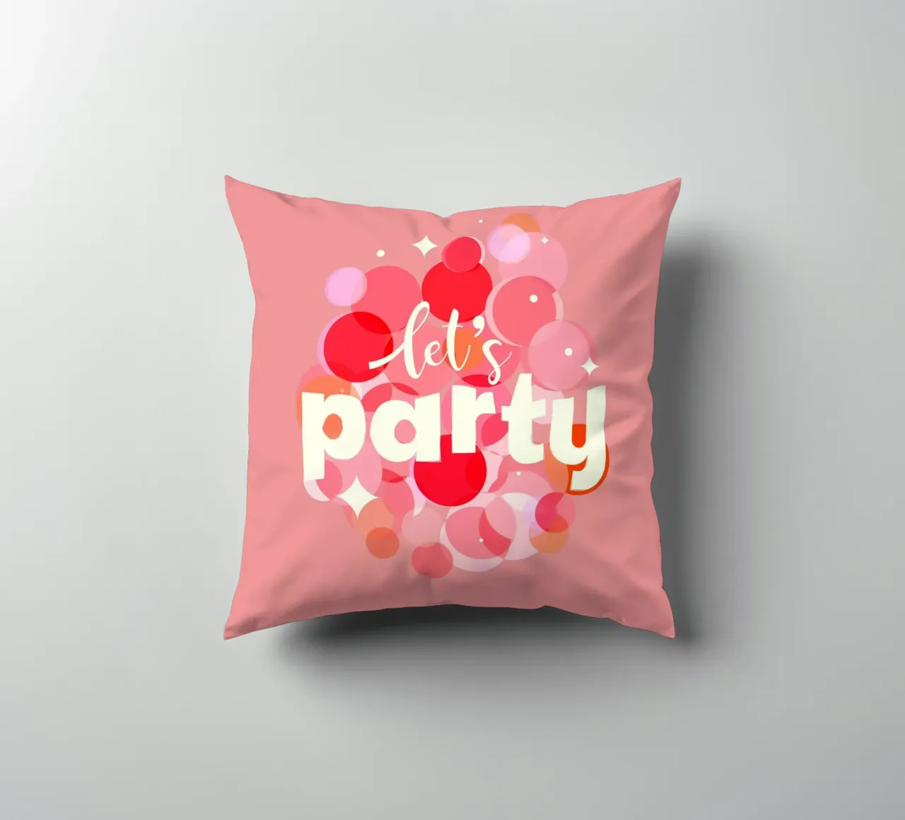 Pink Confetti Vibes - Let's Party Print decorative cushion by showmemars