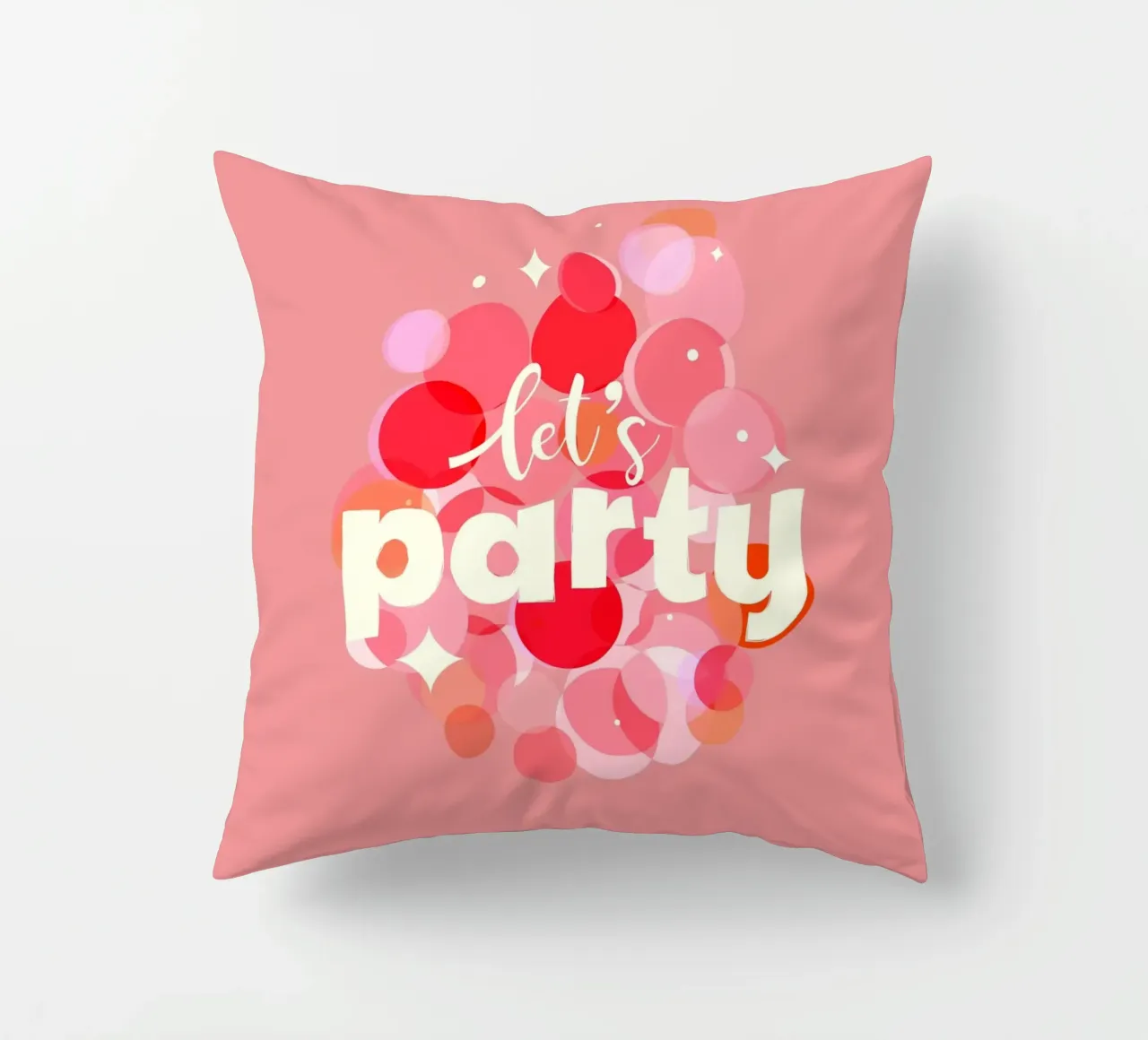 Pink Confetti Vibes - Let's Party Print decorative cushion by showmemars