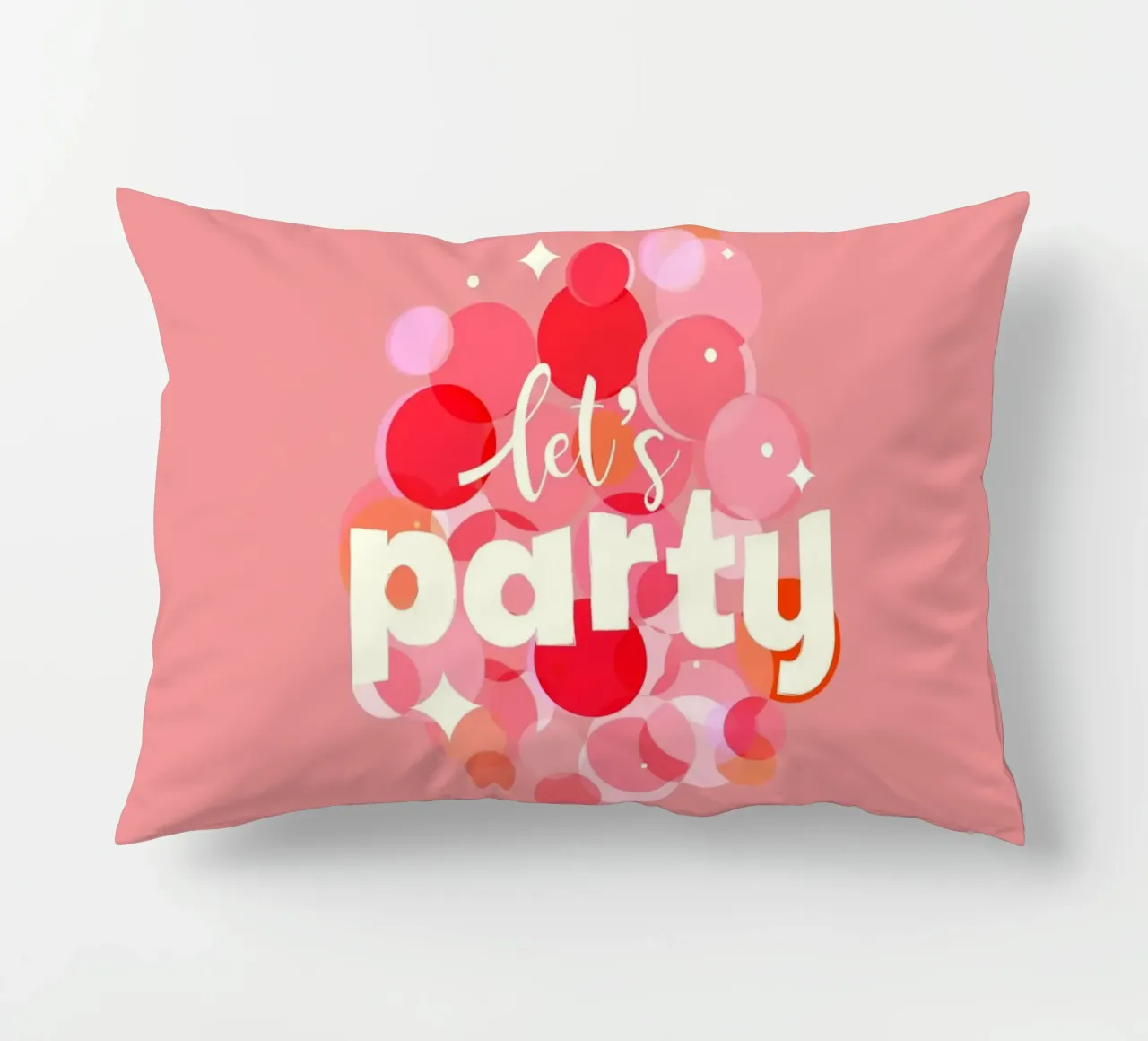 Pink Confetti Vibes - Let's Party Print decorative cushion by showmemars