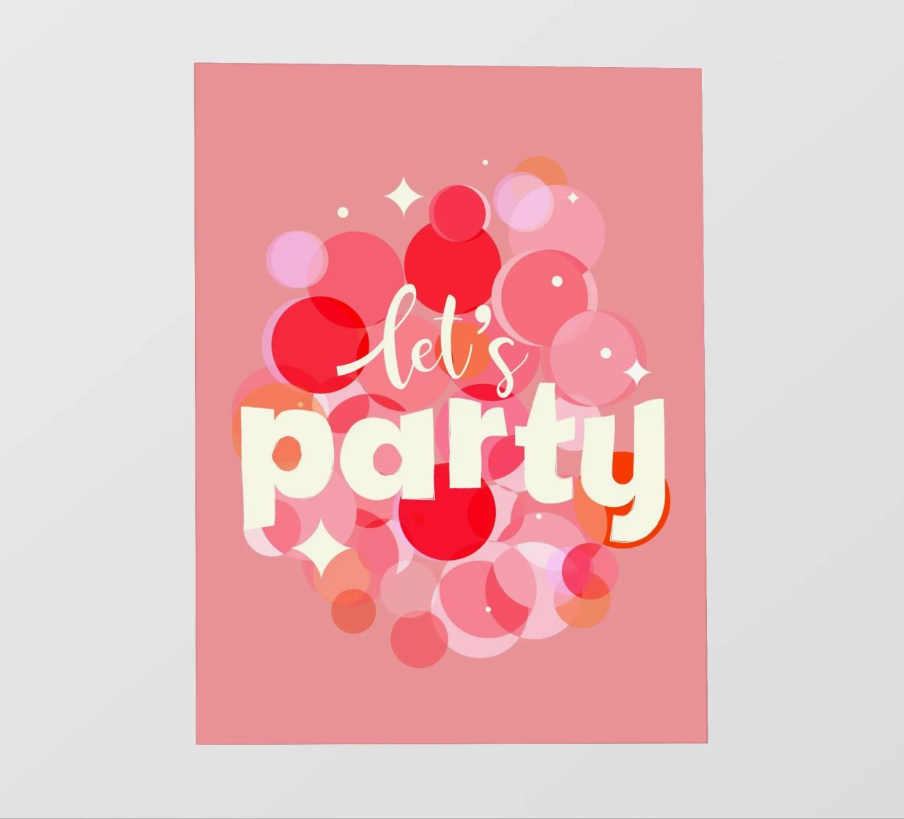 Pink Confetti Vibes - Impresión Let's Party lámina retroiluminada de showmemars