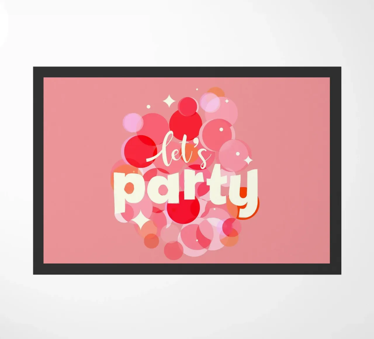 Pink Confetti Vibes - Let's Party Print doormat by showmemars