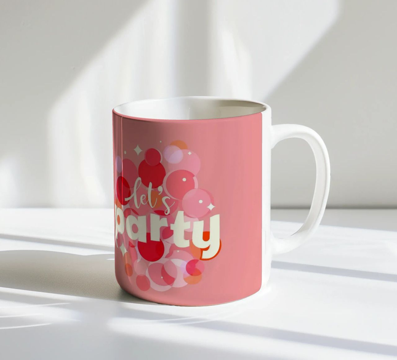 Pink Confetti Vibes – Let’s Party Print tazza in ceramica da showmemars