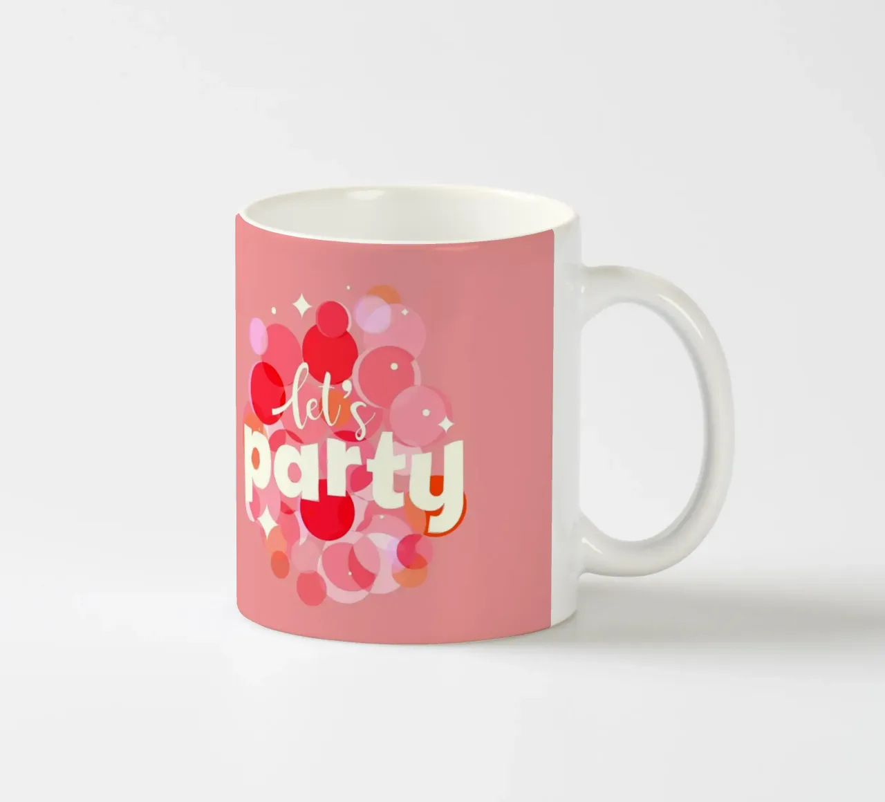 Rosa Konfetti Vibes - Let's Party drucken Keramik Tasse von showmemars