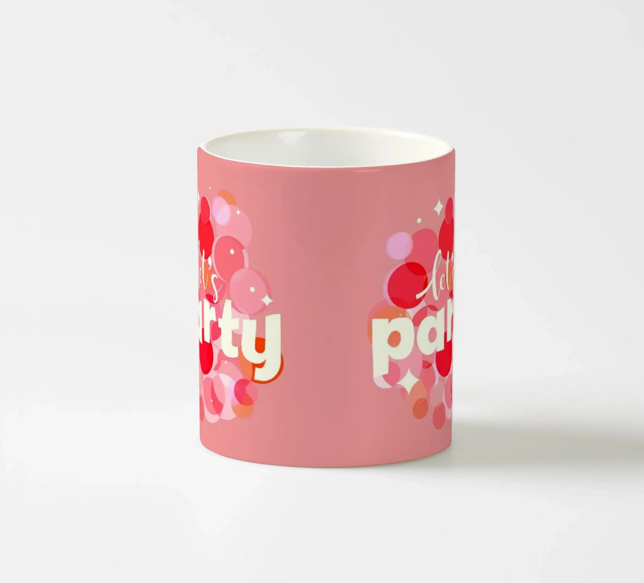 Pink Confetti Vibes – Let’s Party Print tazza in ceramica da showmemars