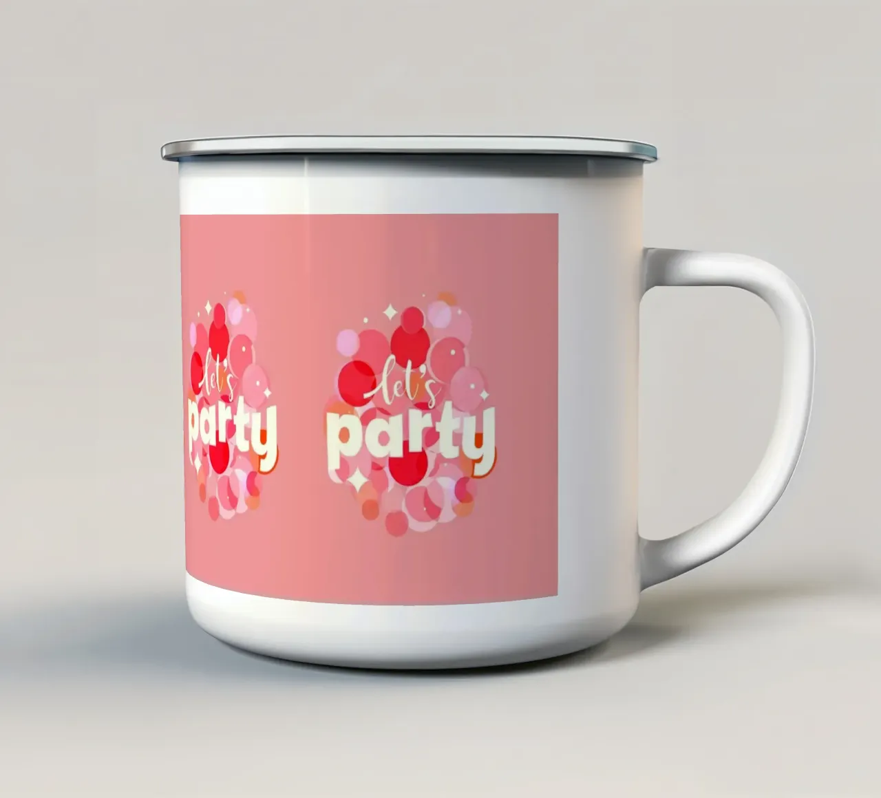 Rosa Konfetti Vibes - Let's Party drucken Emaille Tasse von showmemars