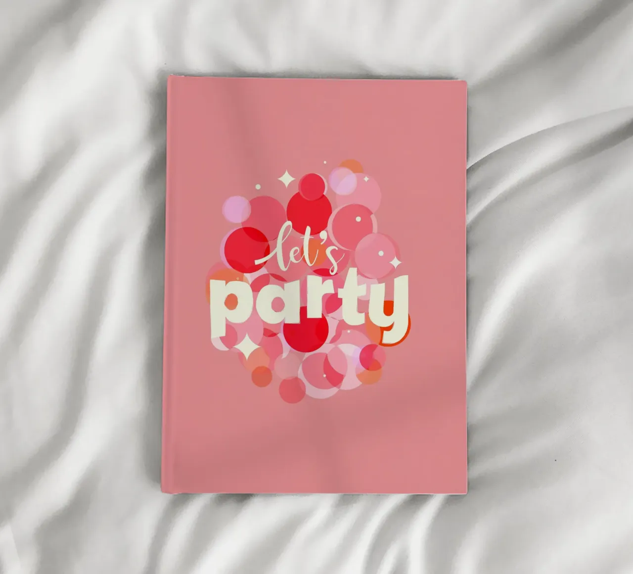 Roze Confetti Vibes - Laten we feesten Print notitieboek van showmemars