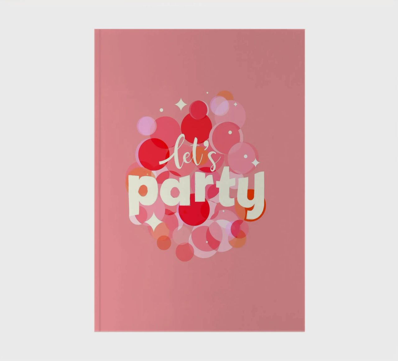 Pink Confetti Vibes - Let's Party Print notebook by showmemars