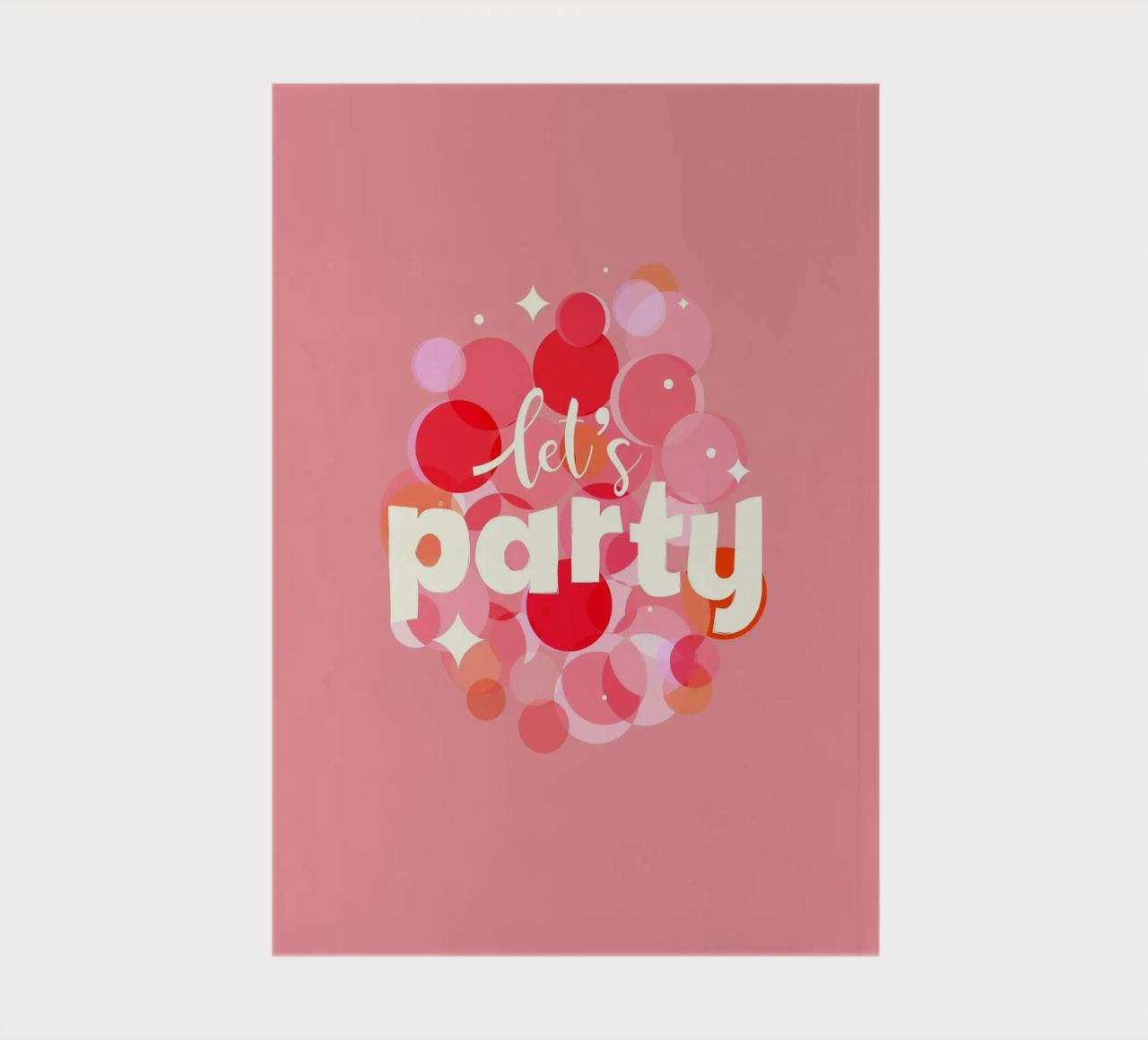 Pink Confetti Vibes - Let's Party Print notebook by showmemars