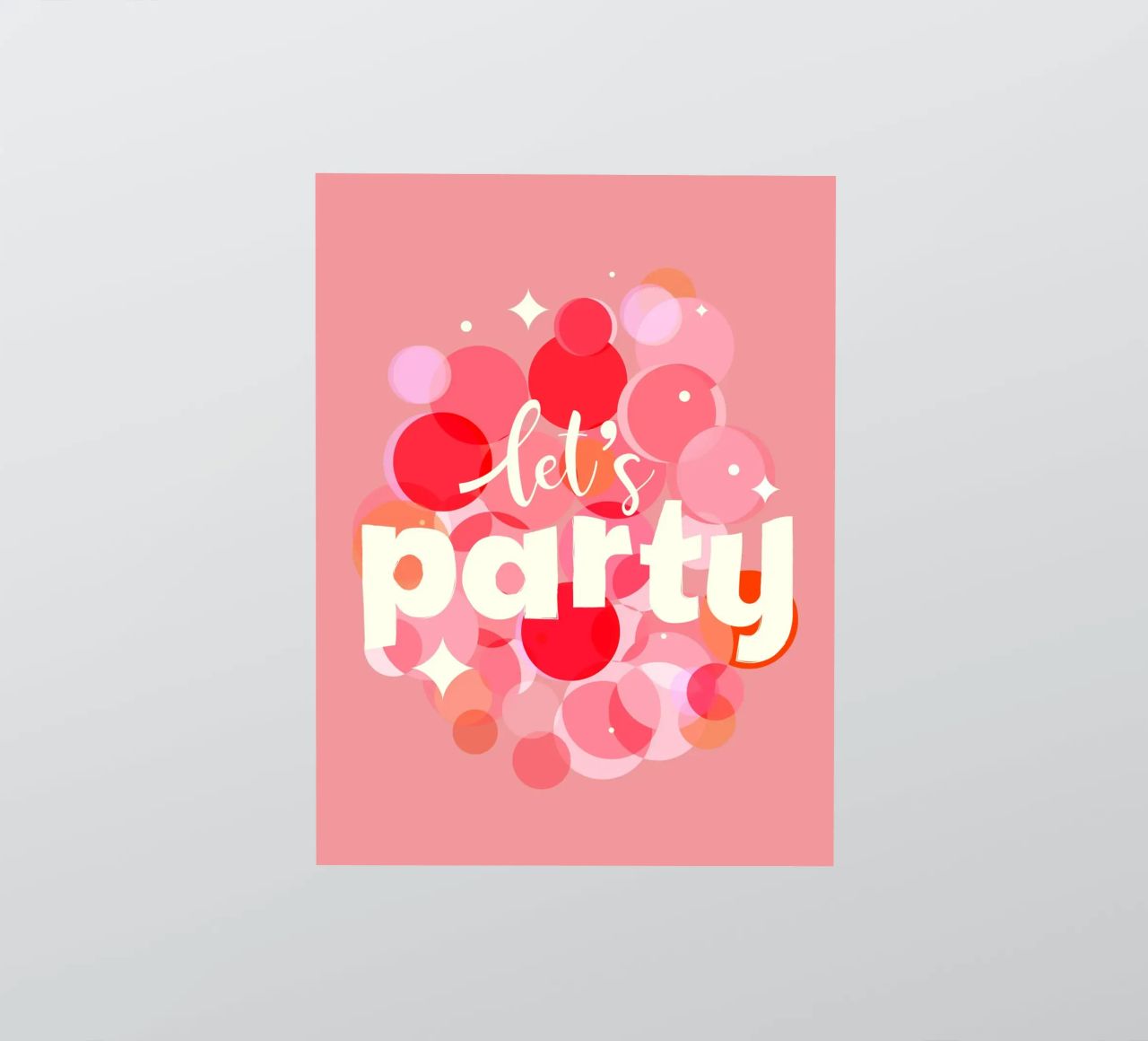 Pink Confetti Vibes - Impresión Let's Party pegatina de showmemars