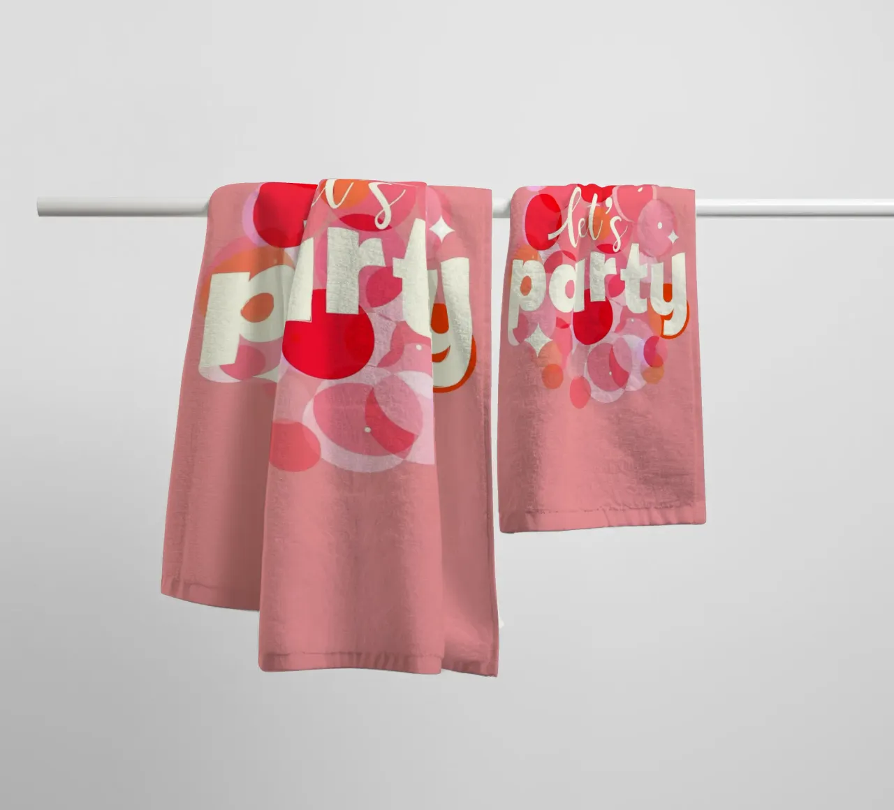 Pink Confetti Vibes - Let's Party Print towel by showmemars