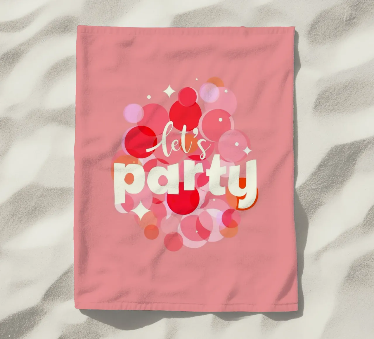 Pink Confetti Vibes – Let’s Party Print telo mare da showmemars