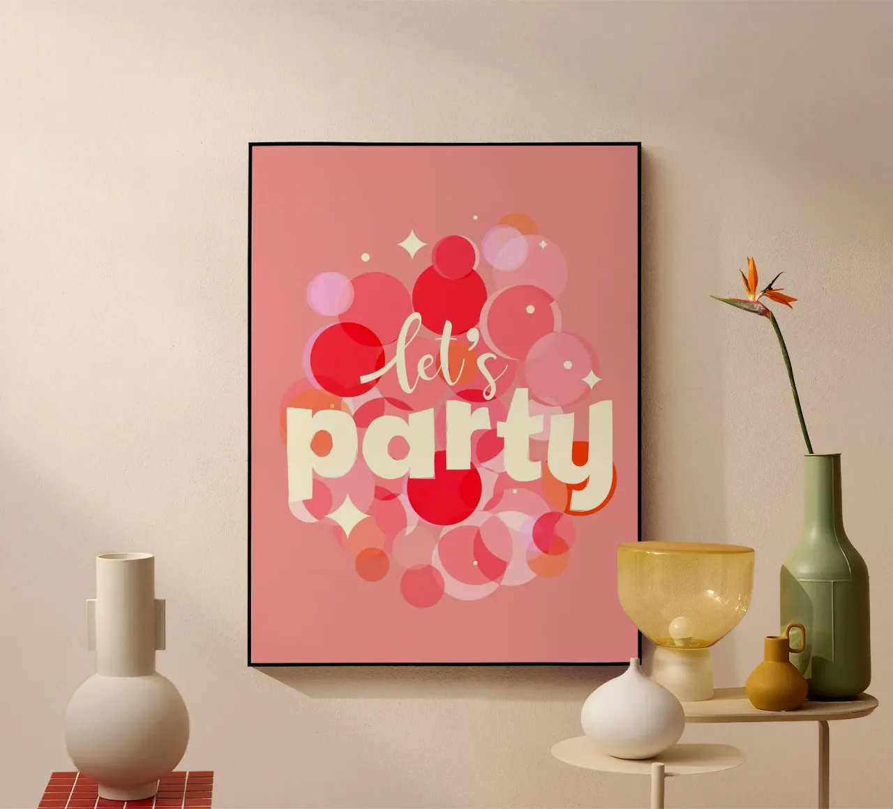 Pink Confetti Vibes – Let’s Party Print plexiglass da showmemars