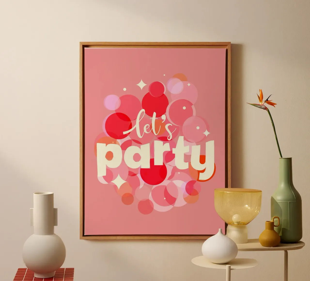 Pink Confetti Vibes – Let’s Party Print tela da showmemars