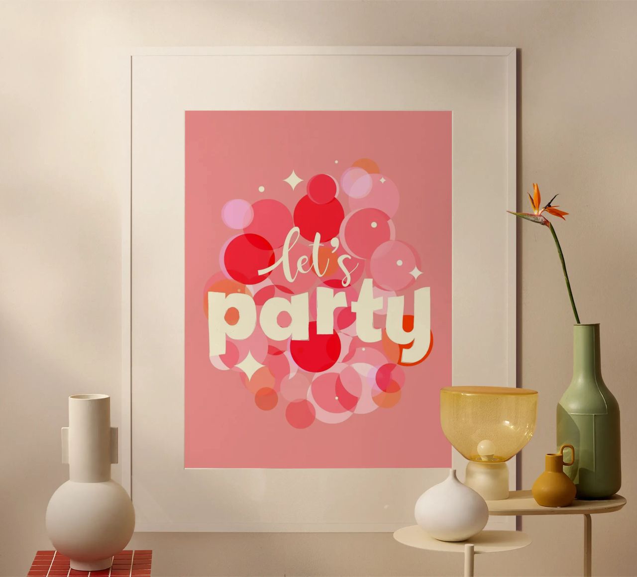 Pink Confetti Vibes - Impresión Let's Party hahnemühle de showmemars