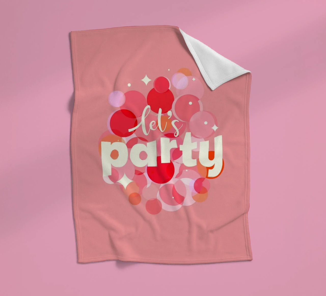 Pink Confetti Vibes – Let’s Party Print coperta in pile da showmemars