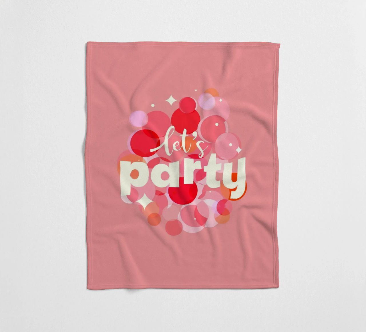 Pink Confetti Vibes – Let’s Party Print coperta in pile da showmemars